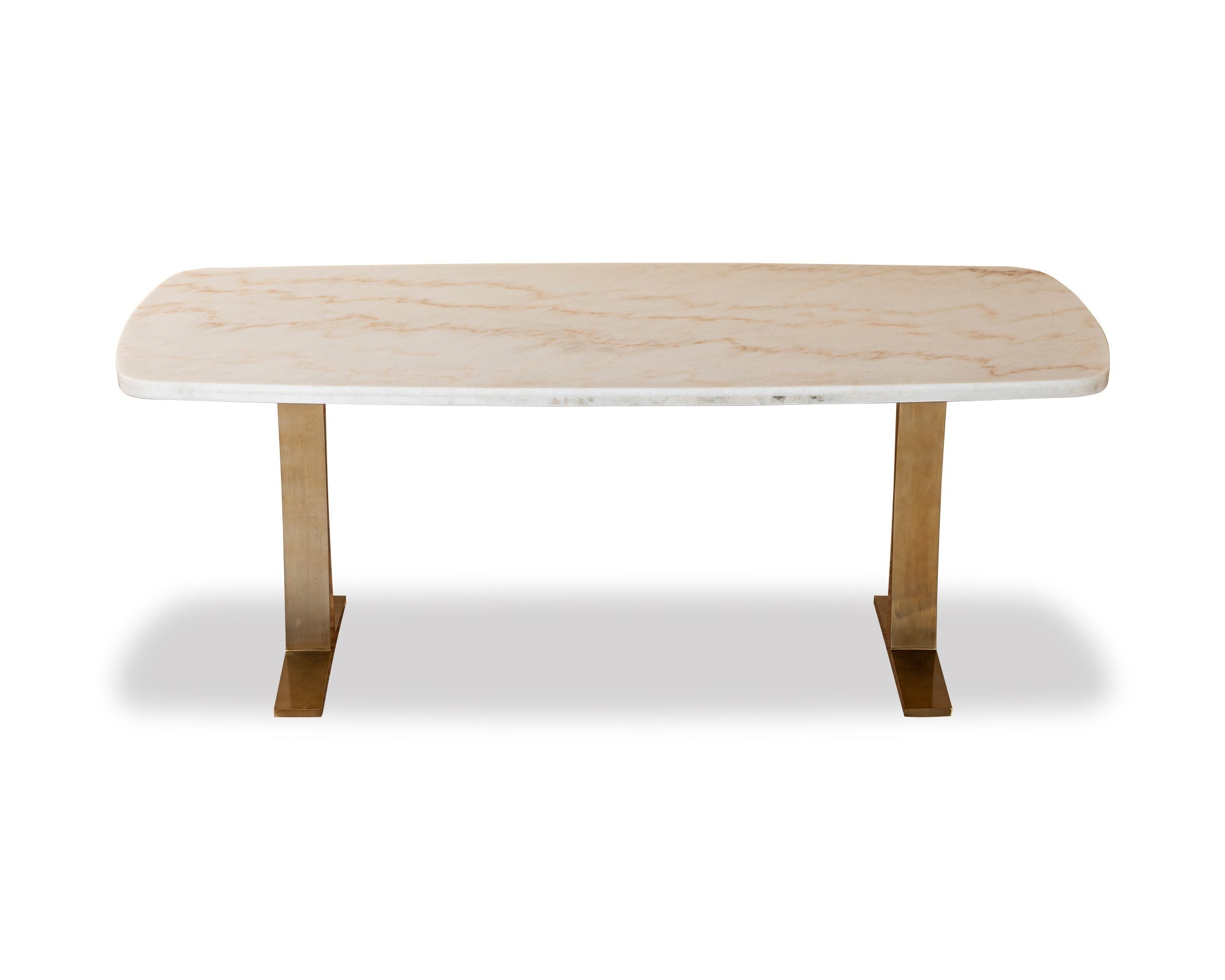 Tatler Dining Table - White Marble, Brass Stainless Steel