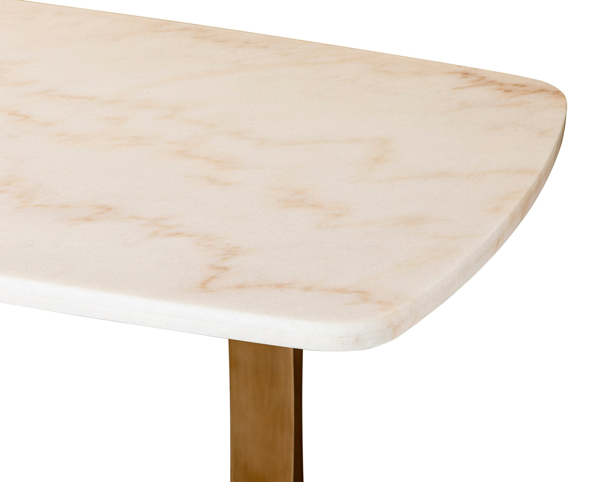 Tatler Dining Table - White Marble, Brass Stainless Steel