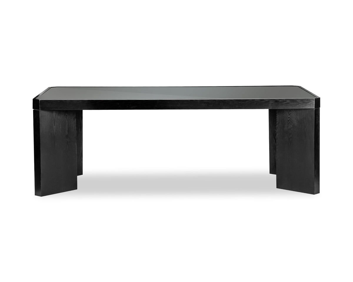 Baltimore Black Wood & Glass Dining Table