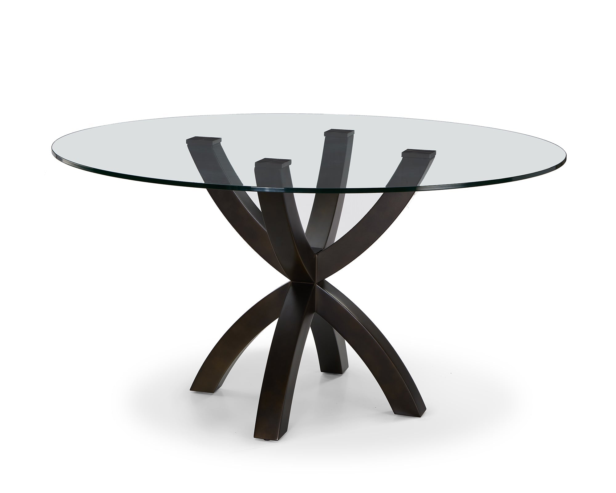 Malone Dining Table  - Industrial Brown/Glass
