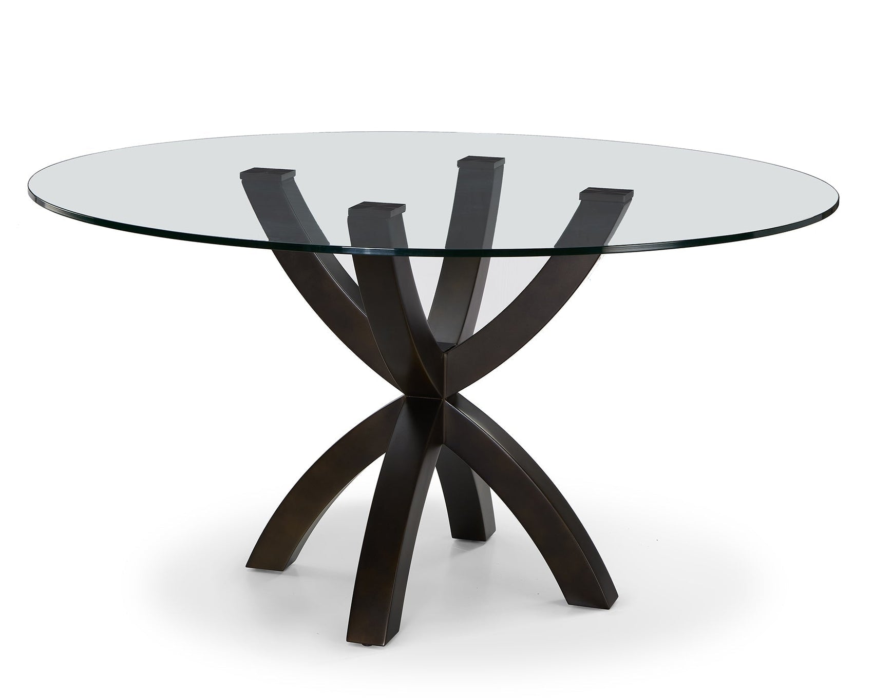 Malone Industrial Brown & Glass Dining Table