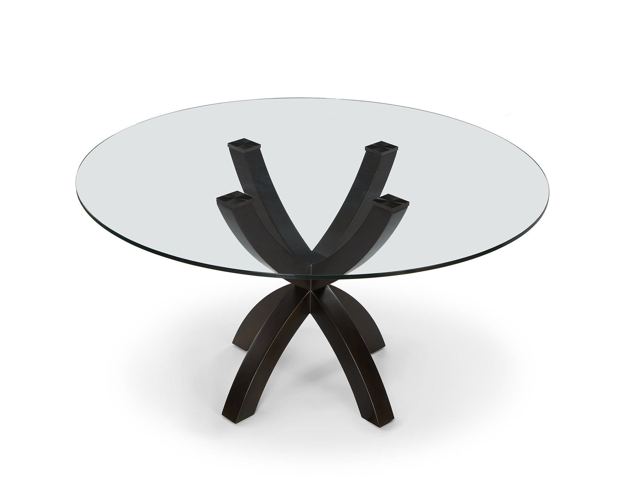 Malone Dining Table  - Industrial Brown/Glass