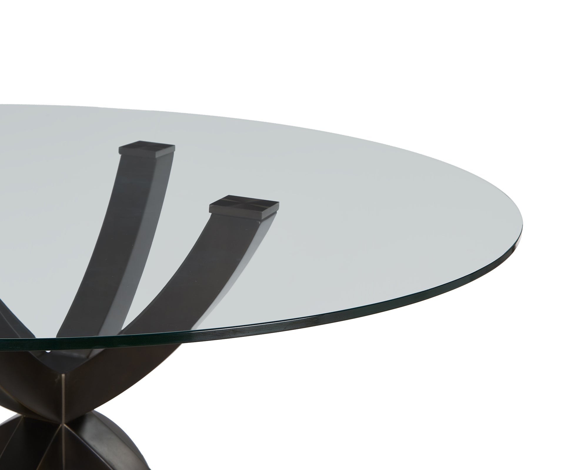 Malone Dining Table  - Industrial Brown/Glass