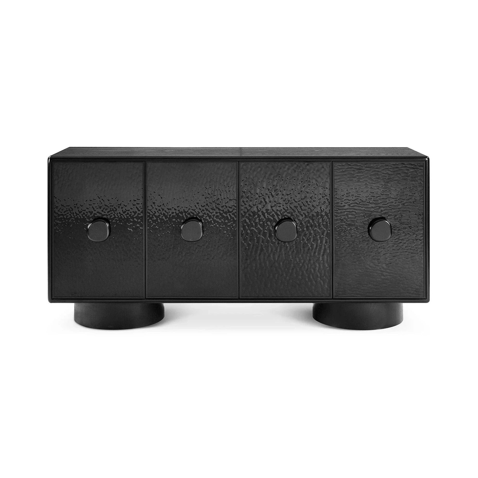 Sintra Black Wave Wood & Glass Sideboard
