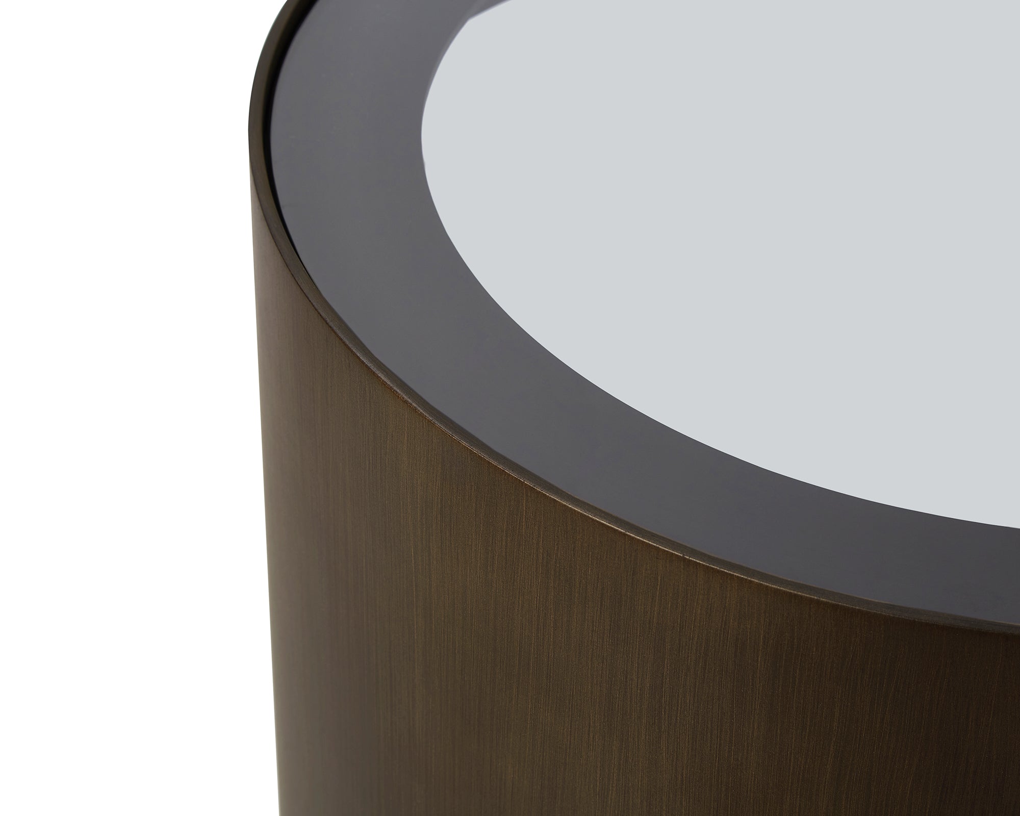 Arch Side Table - Antique Bronze & Smoked Black Glass