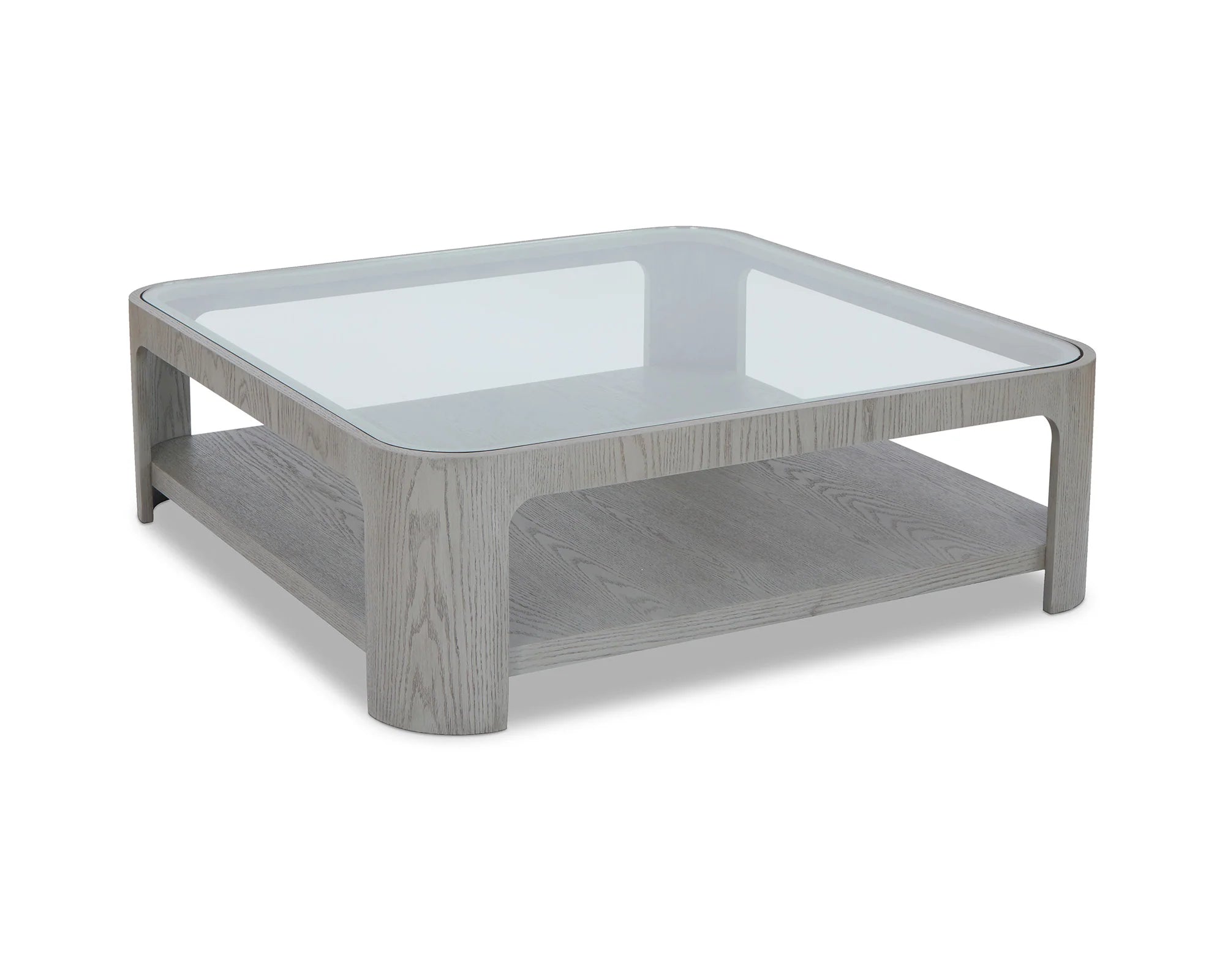 Espiga Silver Black & Clear Glass Square Coffee Table