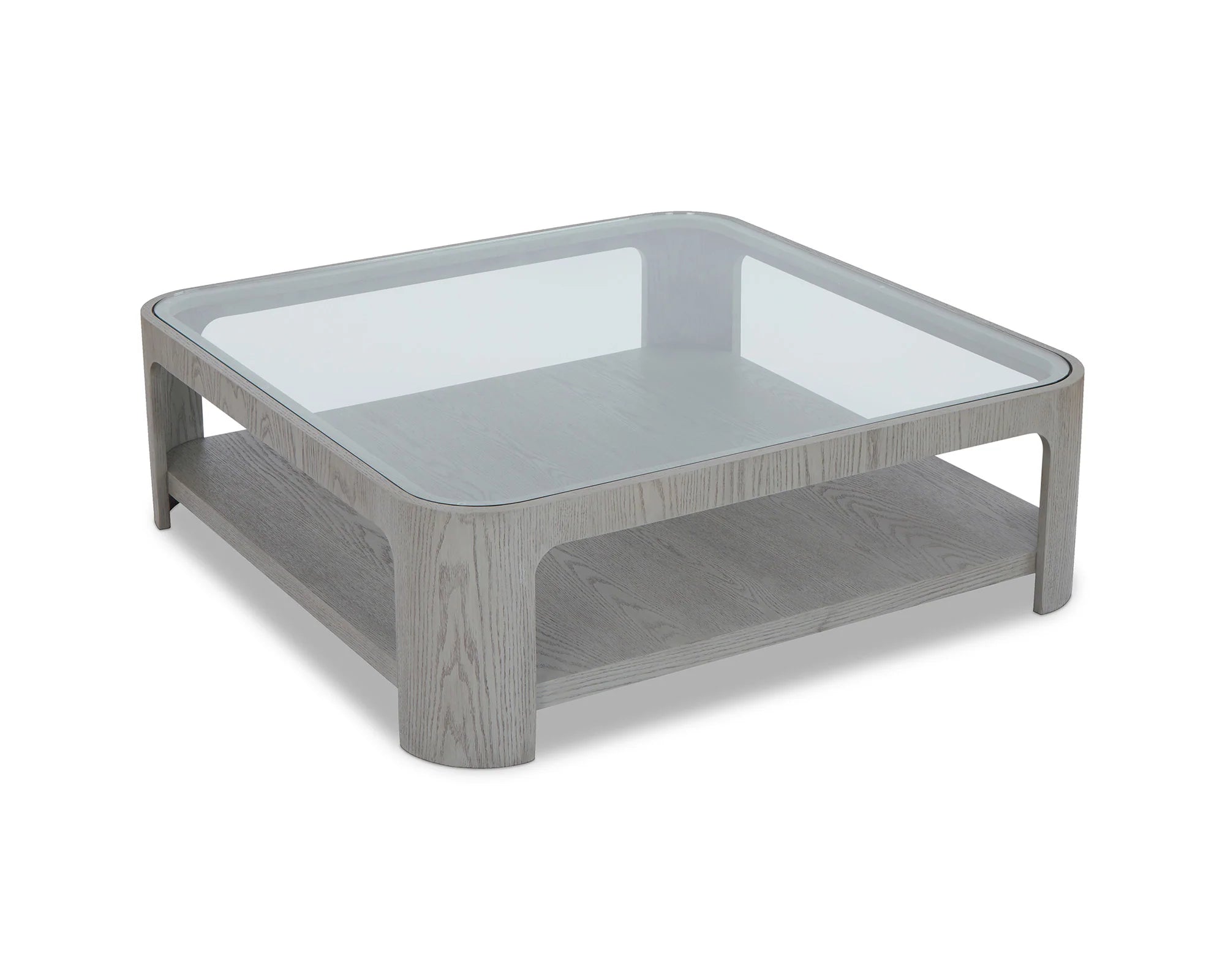 Espiga Silver Black & Clear Glass Square Coffee Table