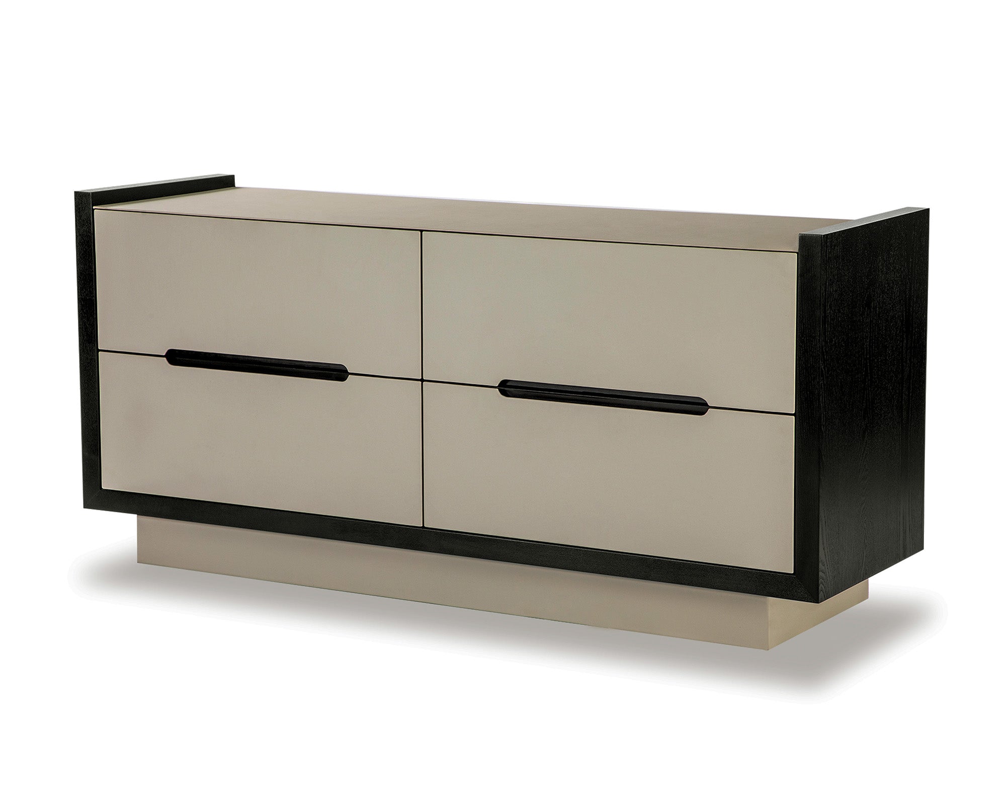 Antara Chest of Drawers - Faux Leather & Black Ash