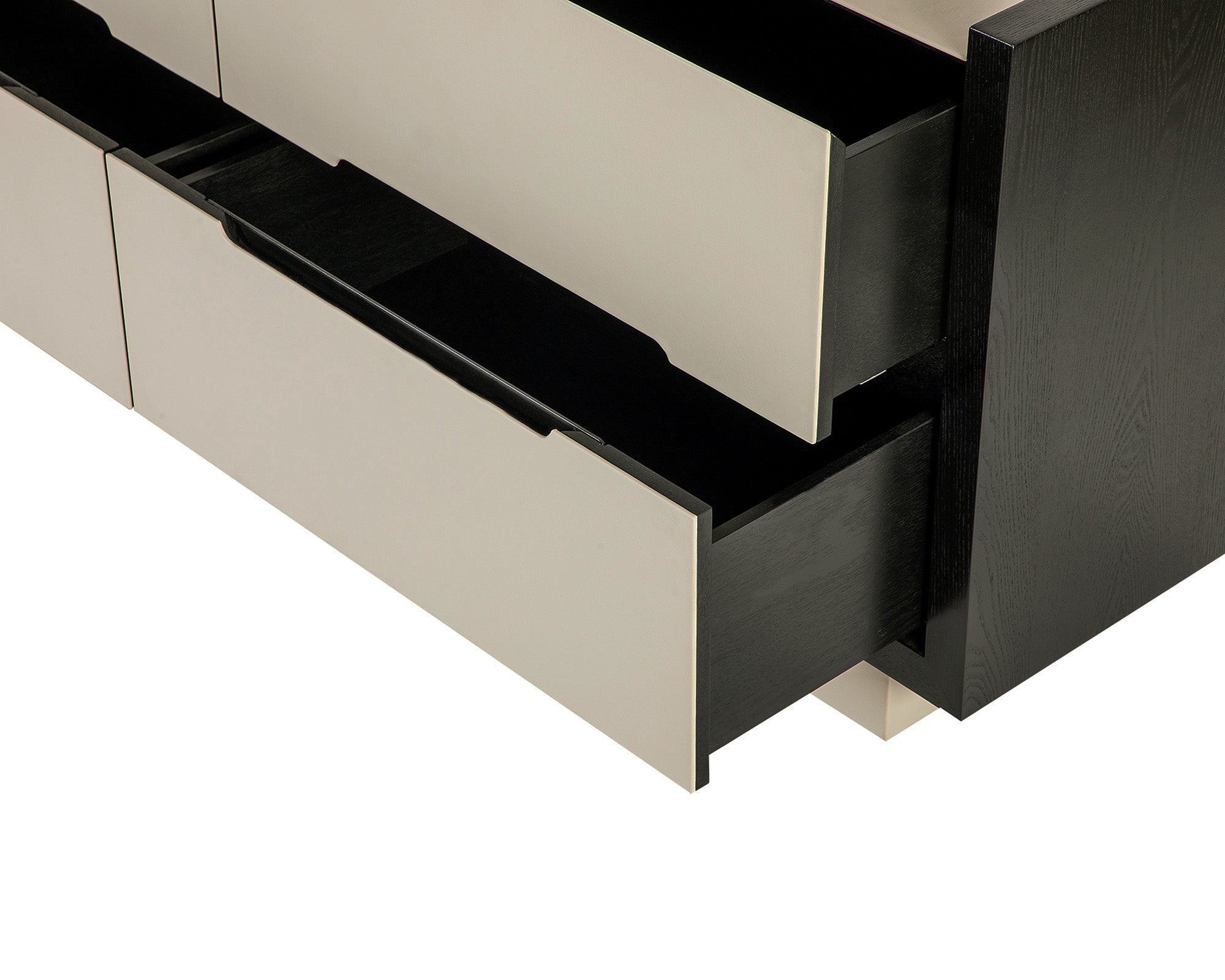 Antara Chest of Drawers - Faux Leather & Black Ash