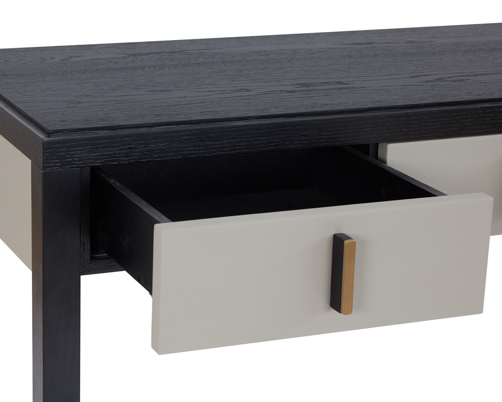 Garda Dressing Table - Wenge & Taupe Faux Leather