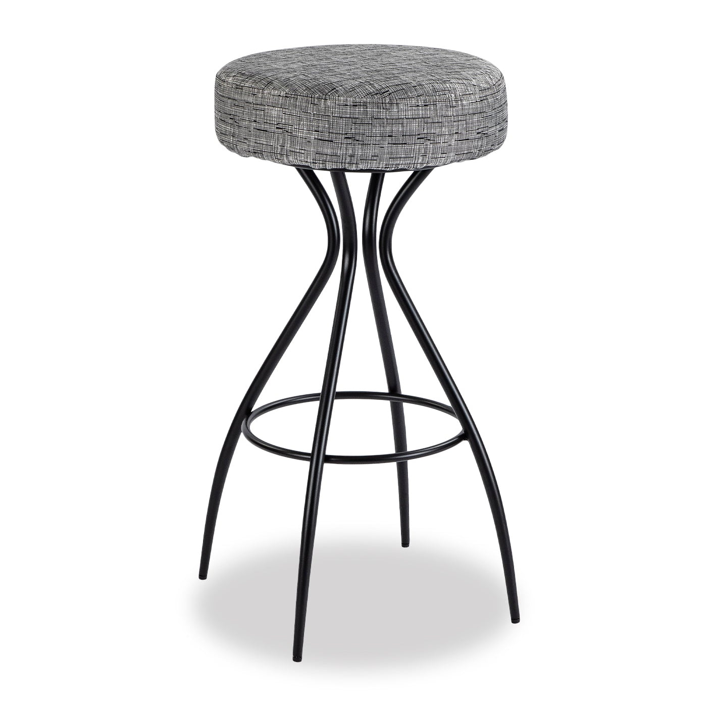 Hydra Artesan Black & White Linen Look Bar Stool