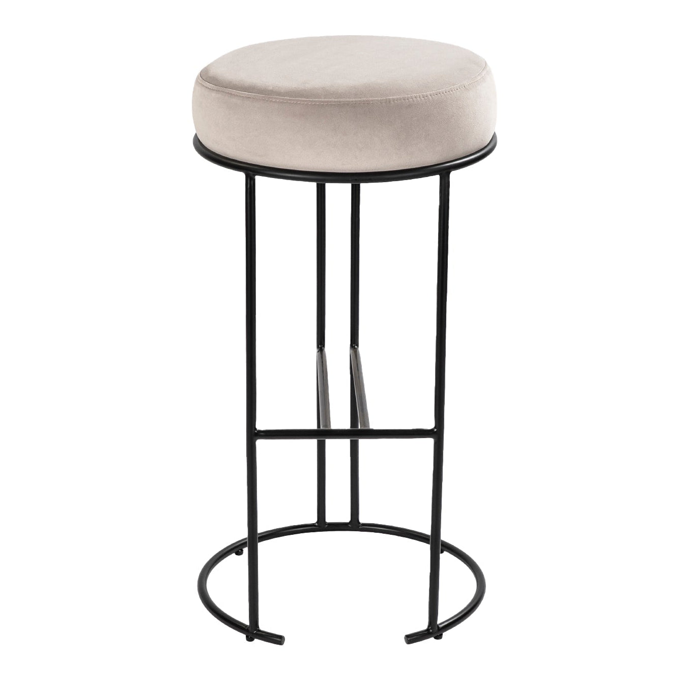 Compti Kaster Light Grey Velvet Bar Stool
