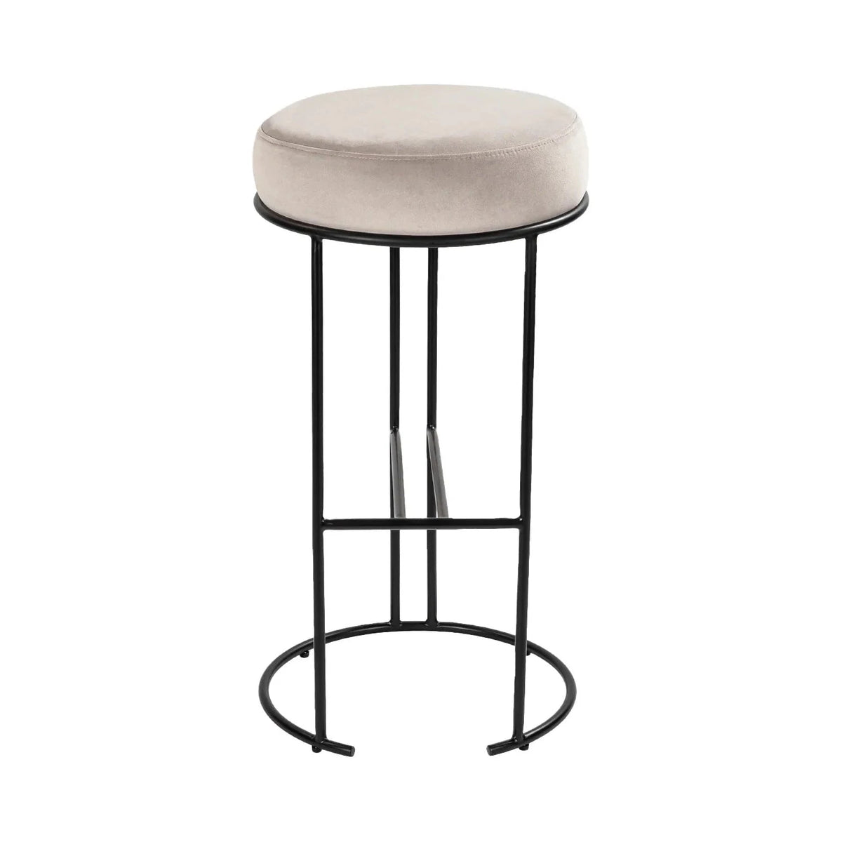 Compti Kaster Light Grey Velvet Bar Stool