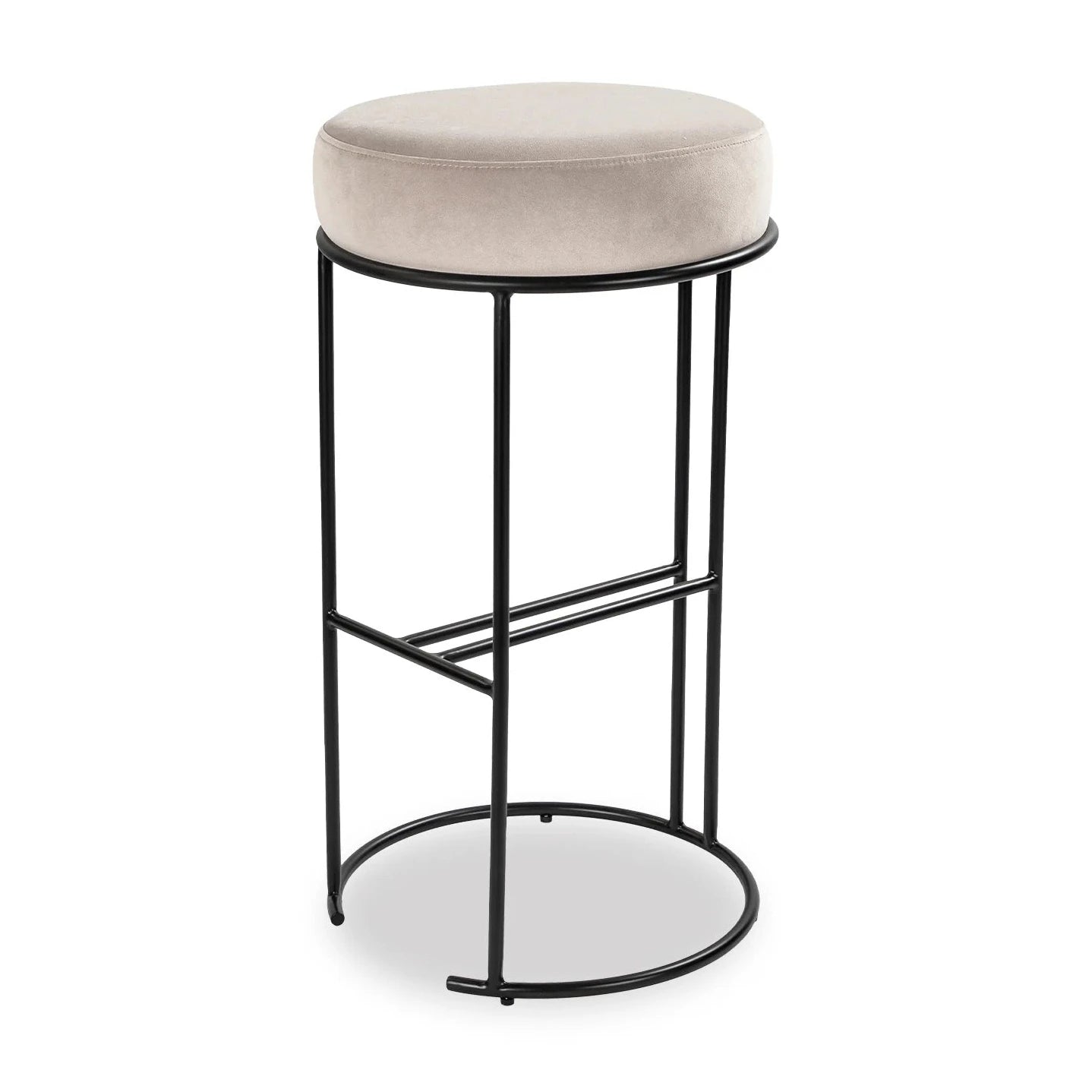 Compti Kaster Light Grey Velvet Bar Stool
