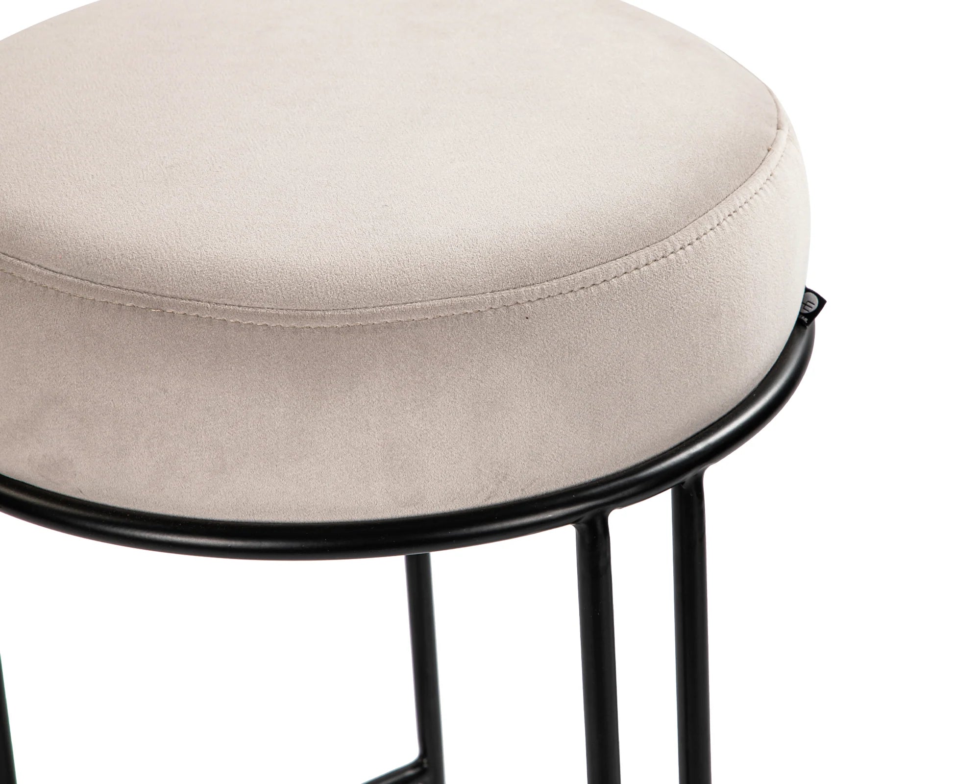 Compti Kaster Light Grey Velvet Bar Stool