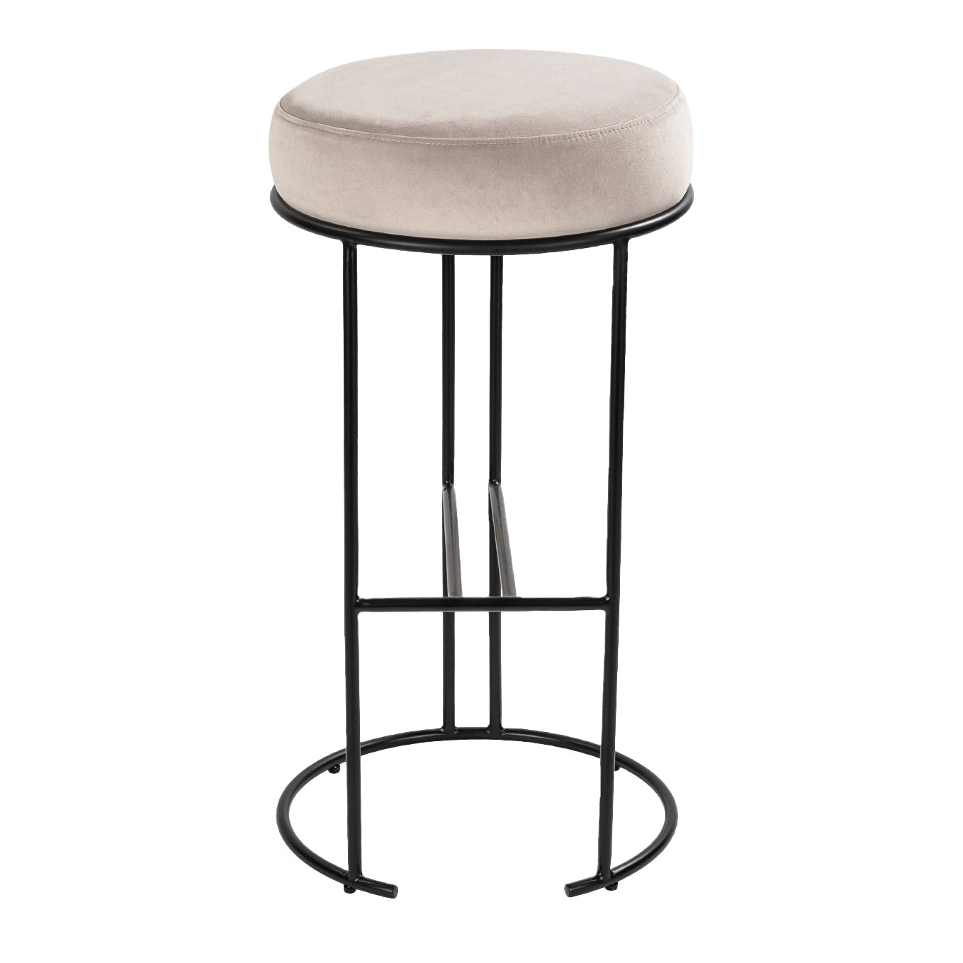Compti Megan Light Grey Velvet Bar Stool