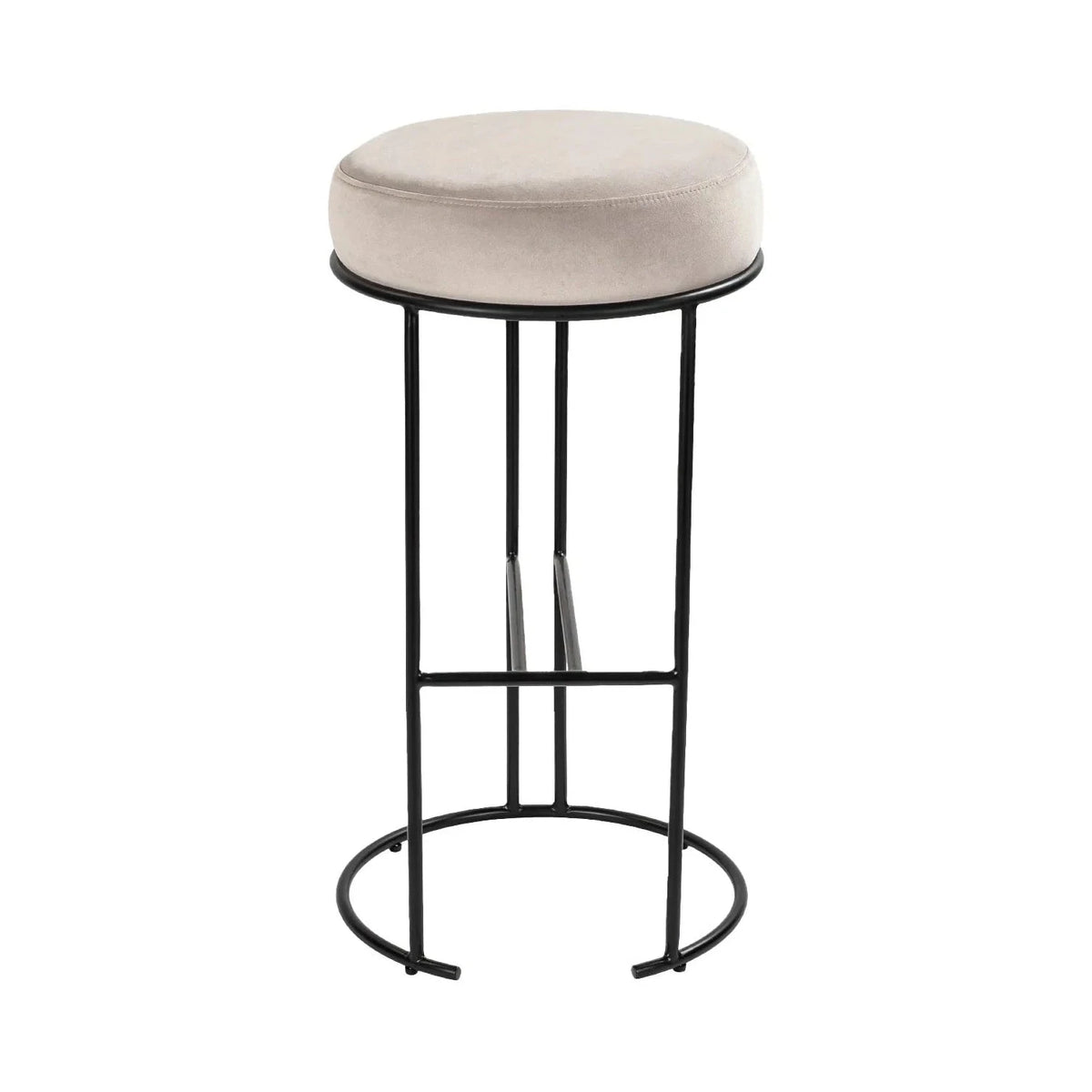 Compti Megan Light Grey Velvet Bar Stool