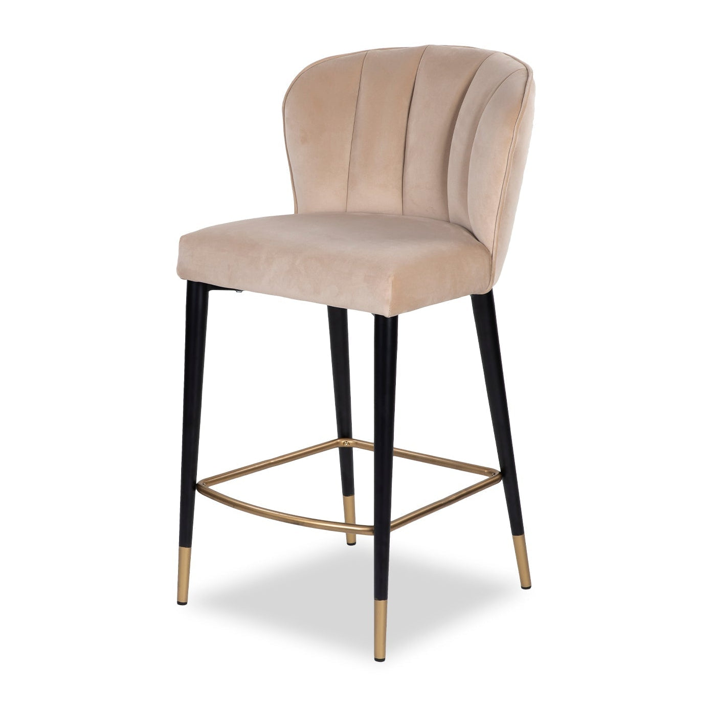 Maya Kaster Mushroom Velvet Counter Stool