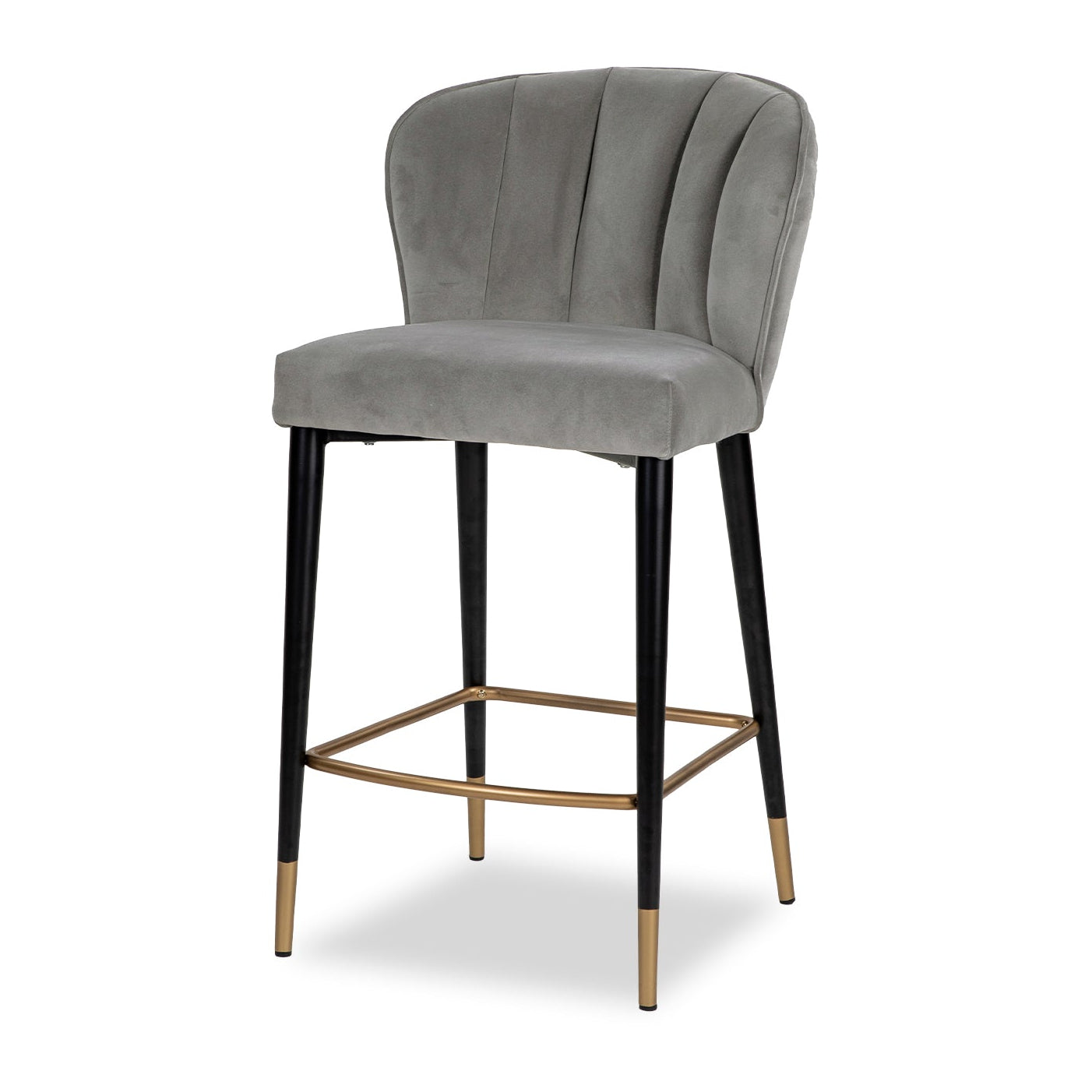 Maya Kaster II Anchor Grey Velvet Counter Stool