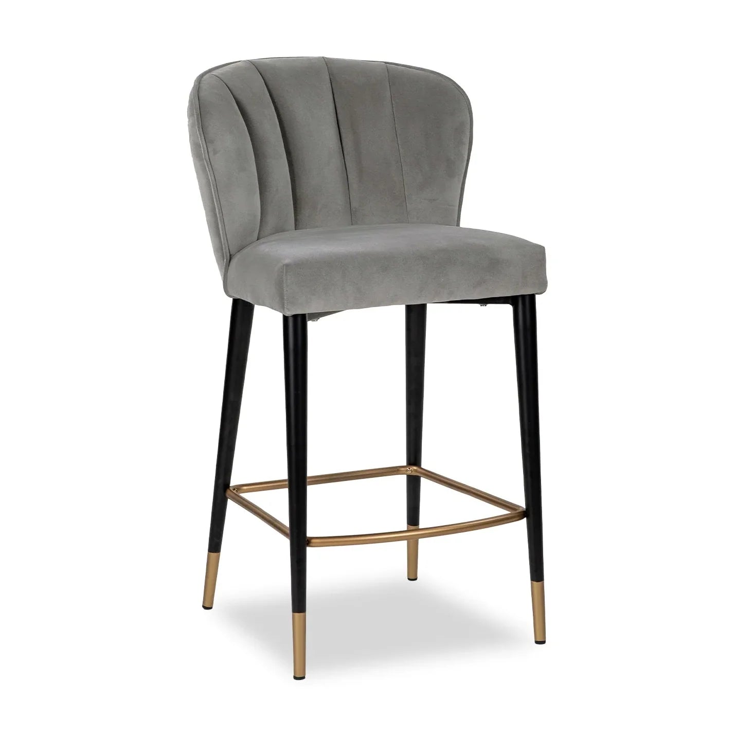Maya Kaster II Anchor Grey Velvet Counter Stool