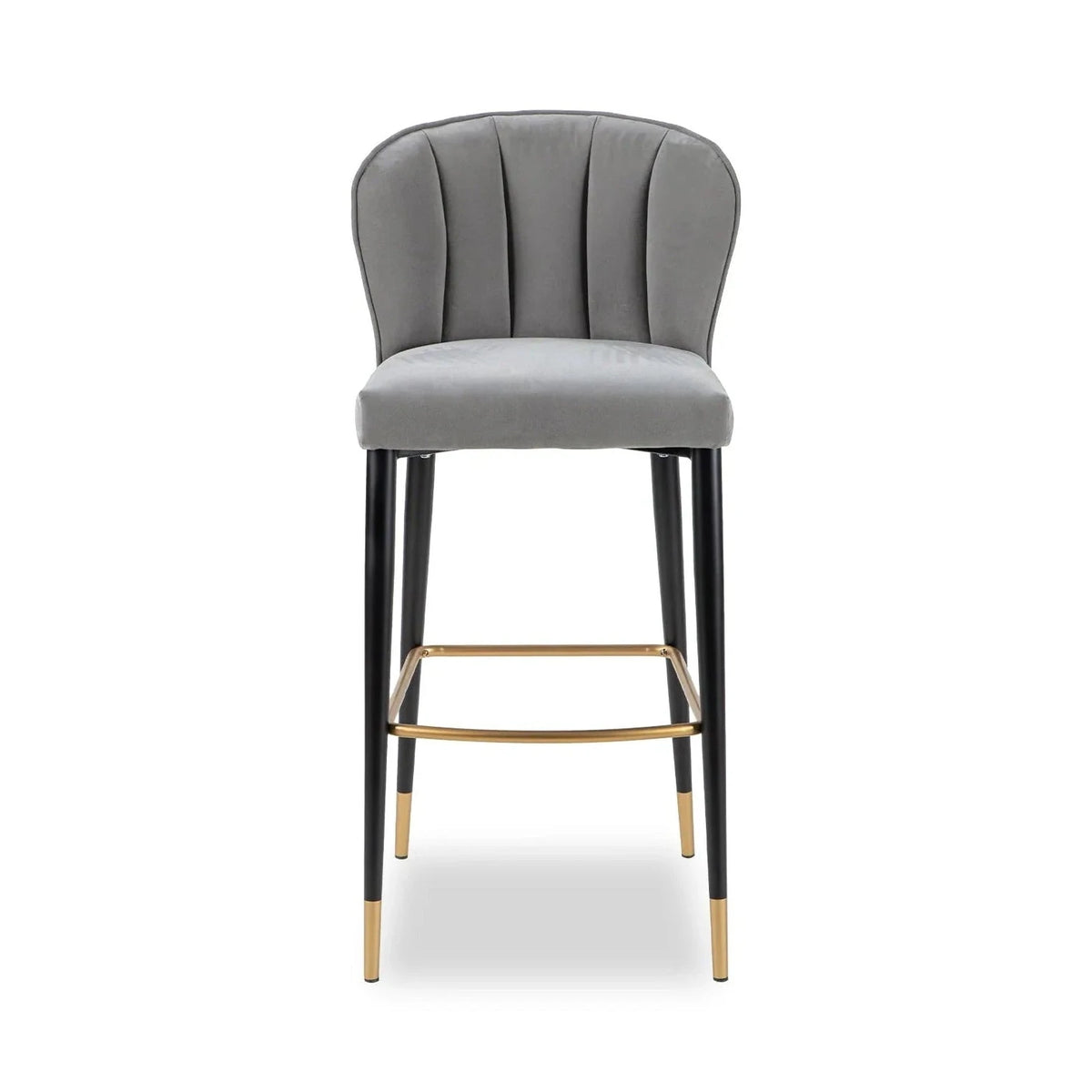 Maya Kaster II Anchor Grey Velvet Bar Stool