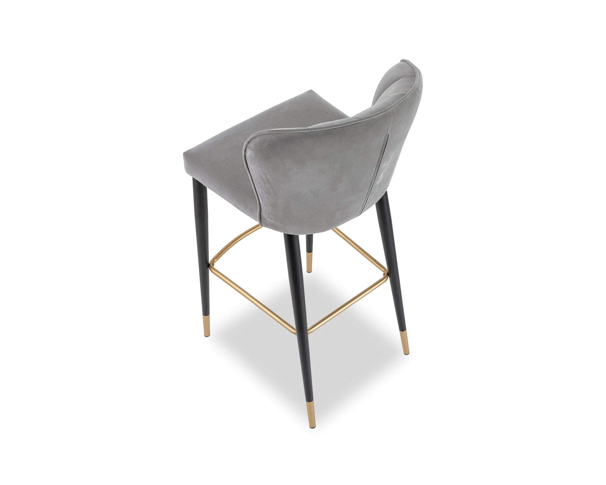 Maya Kaster II Anchor Grey Velvet Bar Stool