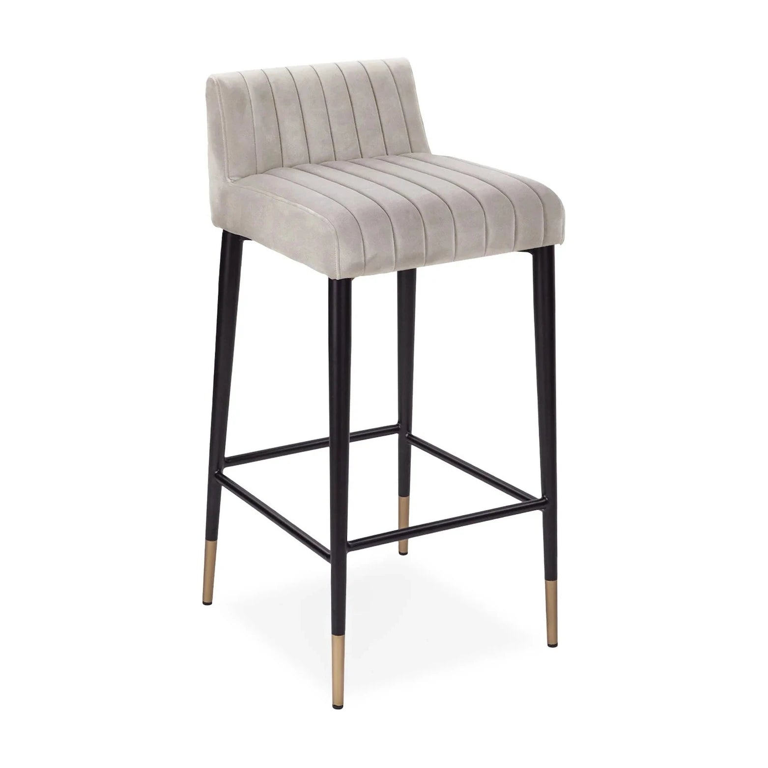 Coltrane Megan Light Grey Velvet Bar Stool
