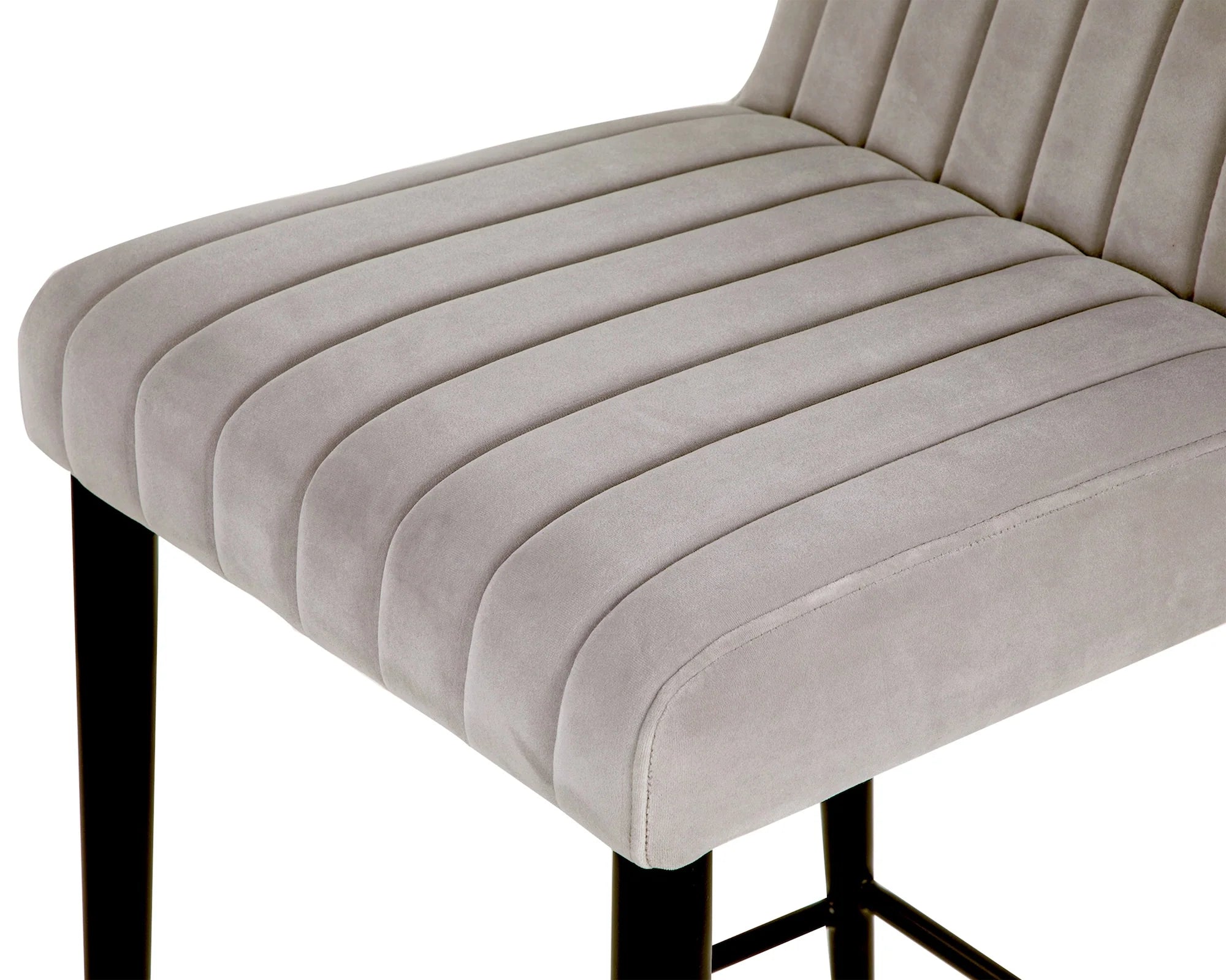 Coltrane Megan Light Grey Velvet Bar Stool