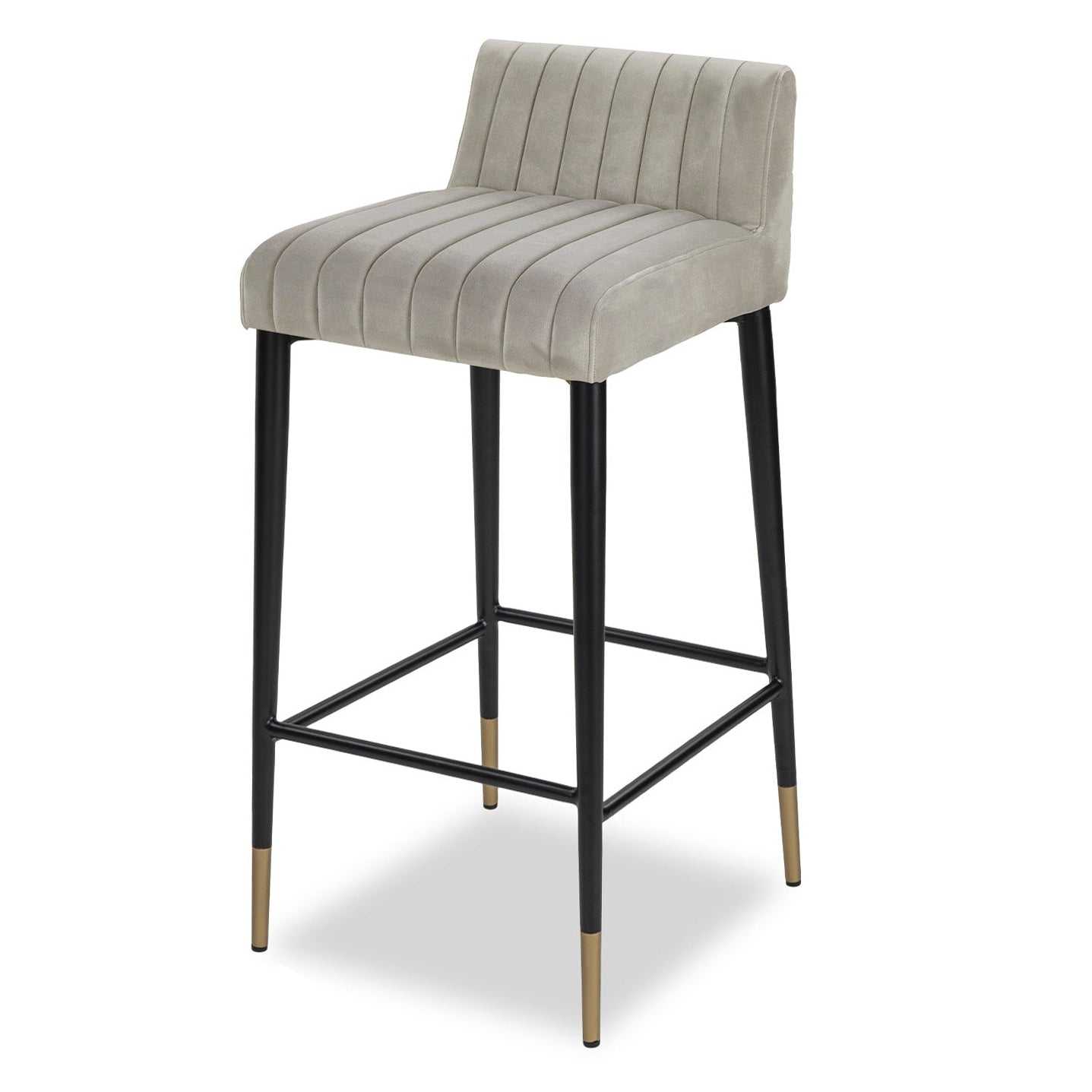Coltrane Megan Light Grey Velvet Bar Stool
