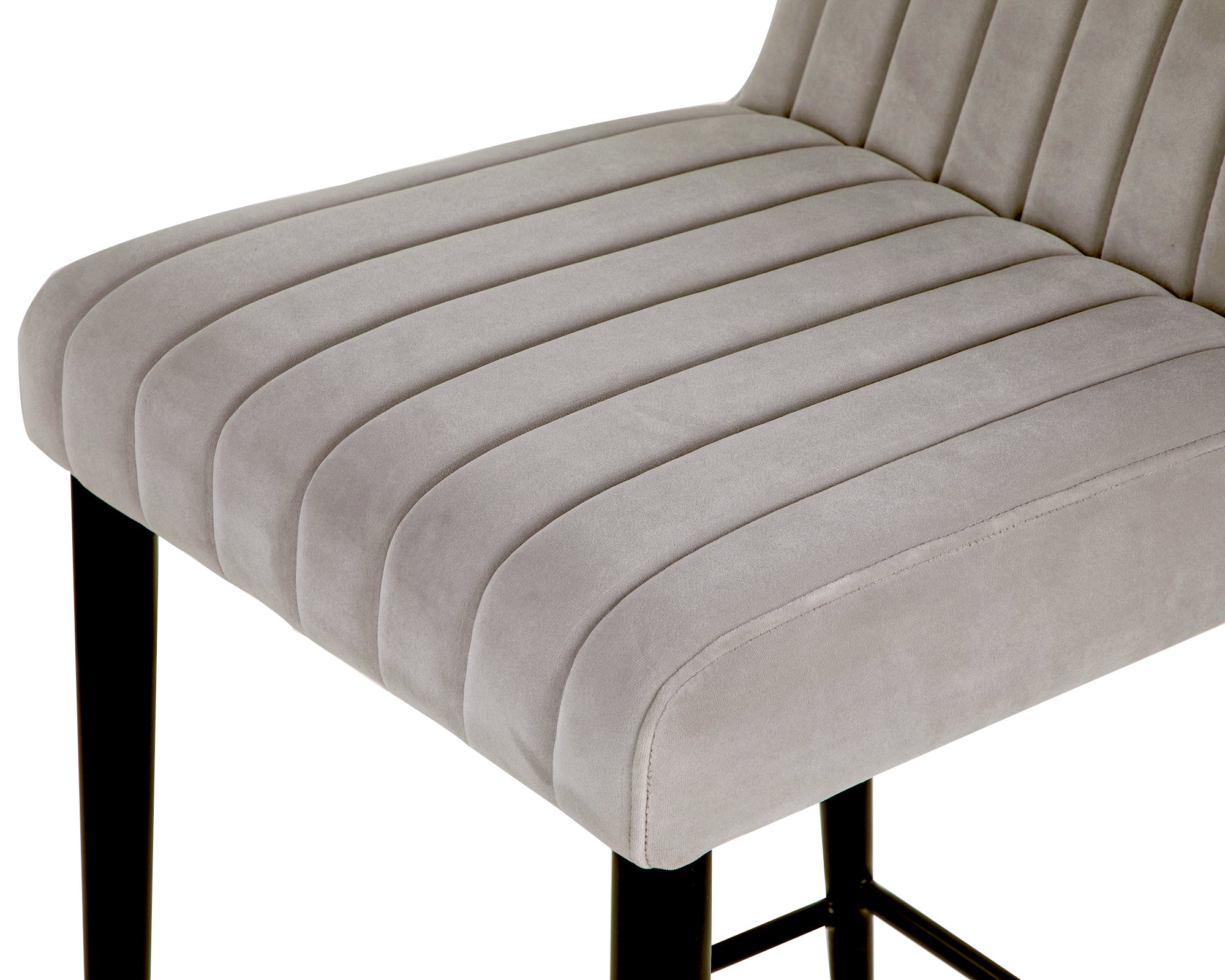 Coltrane Bar Stool -  Megan Light Grey Velvet