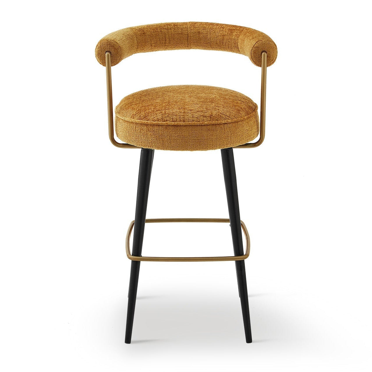Josephine Bennett Mustard Chenille Bar Stool
