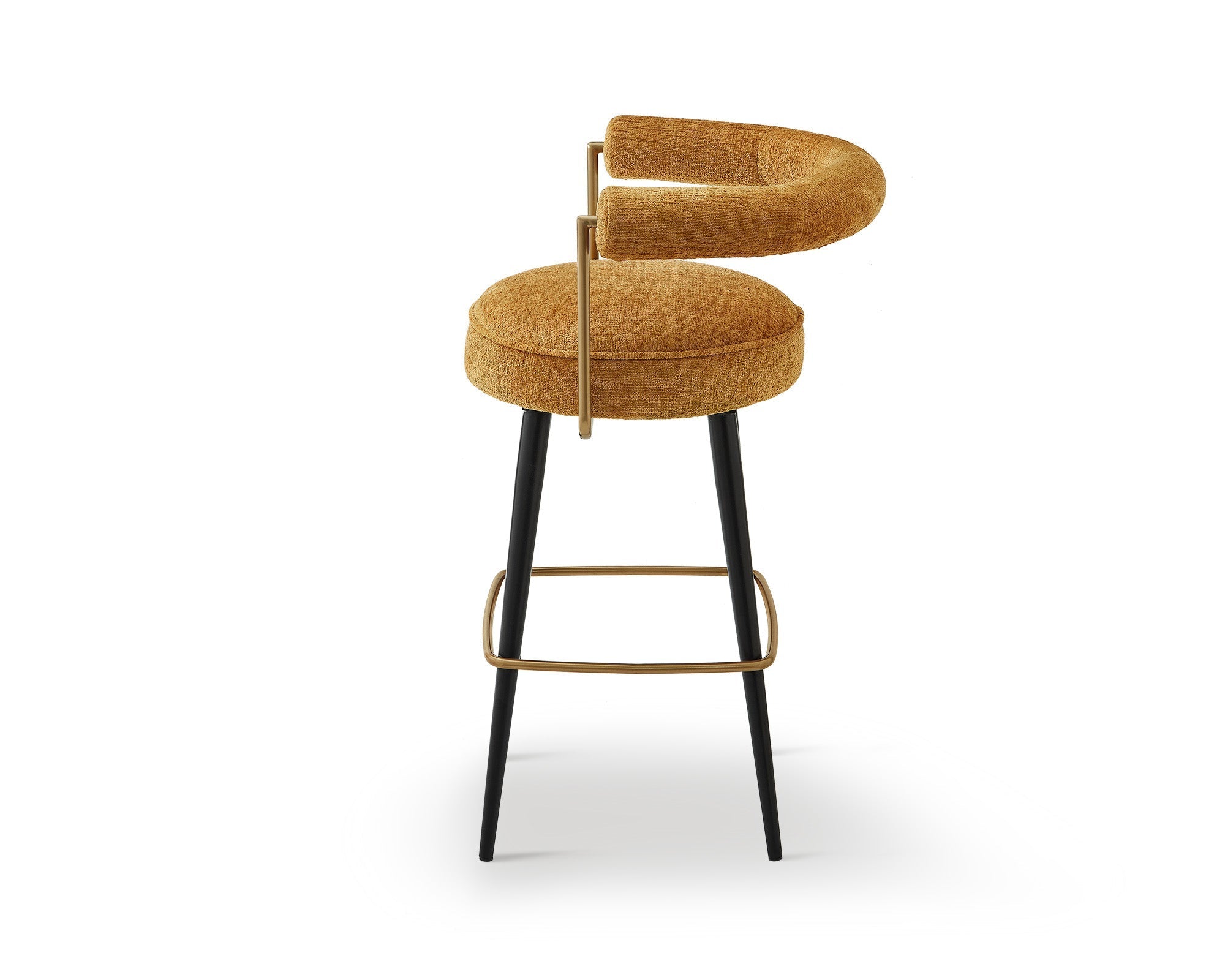 Josephine Bennett Mustard Chenille Bar Stool