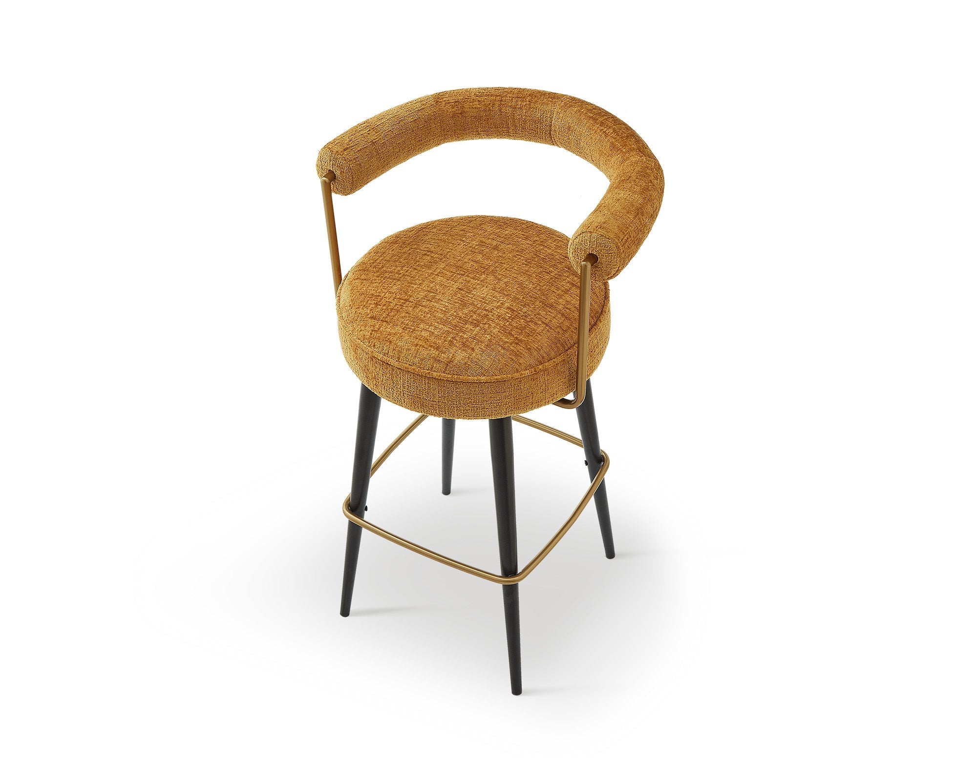 Josephine Bennett Mustard Chenille Bar Stool