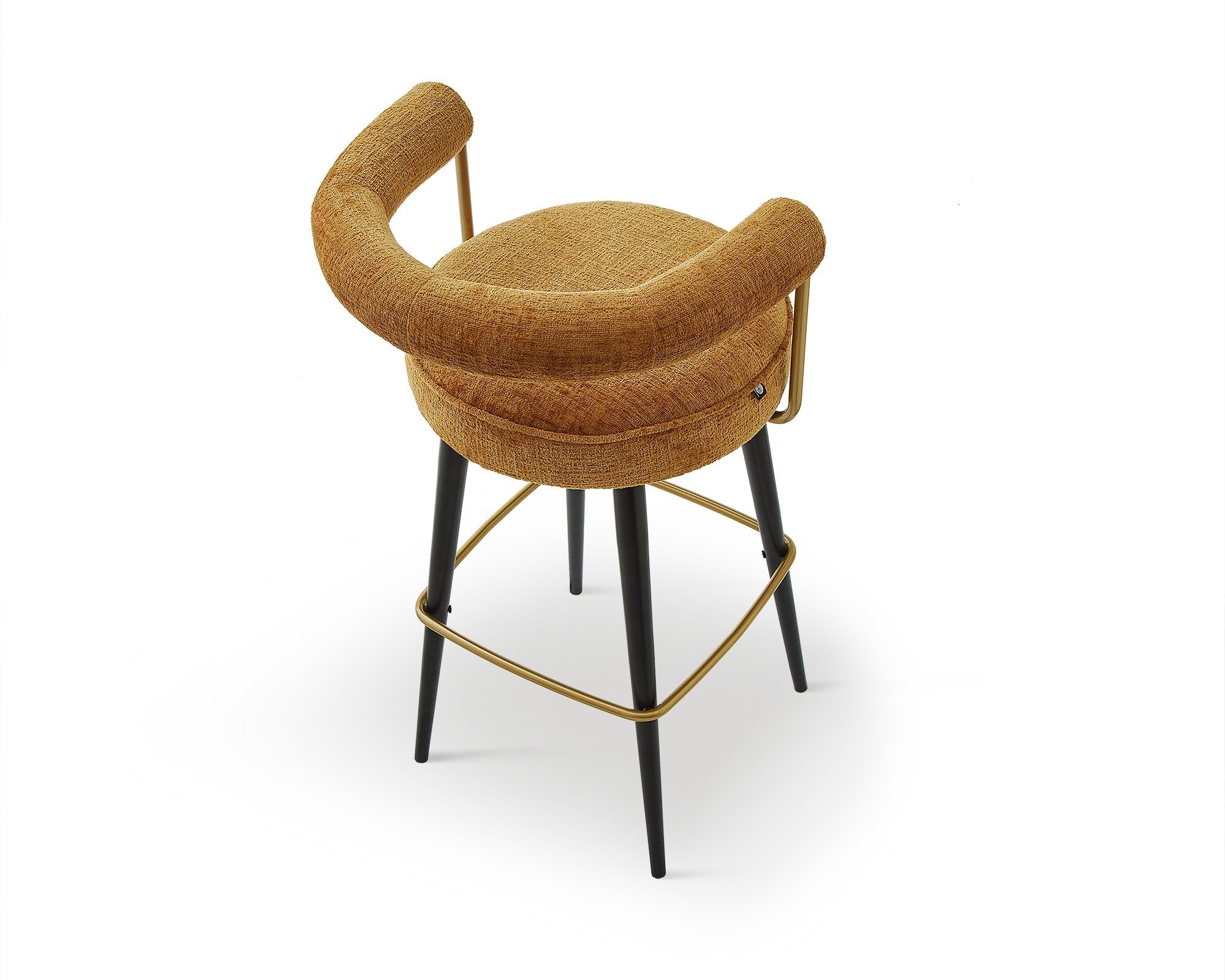 Josephine Bennett Mustard Chenille Bar Stool