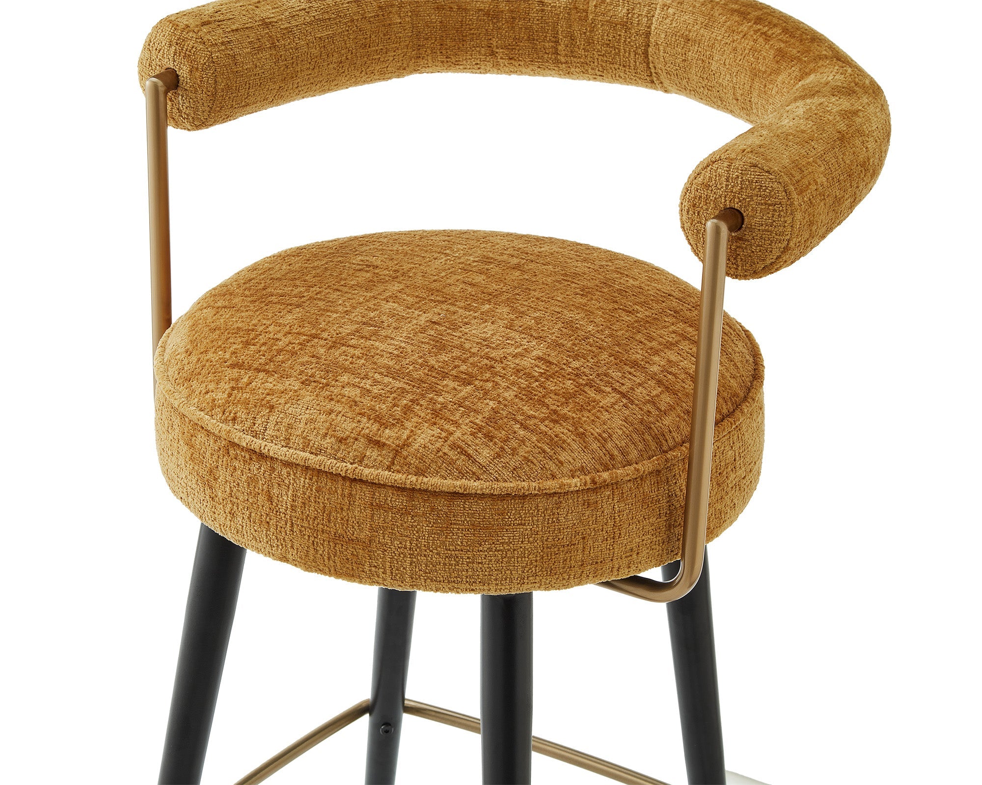 Josephine Bennett Mustard Chenille Bar Stool