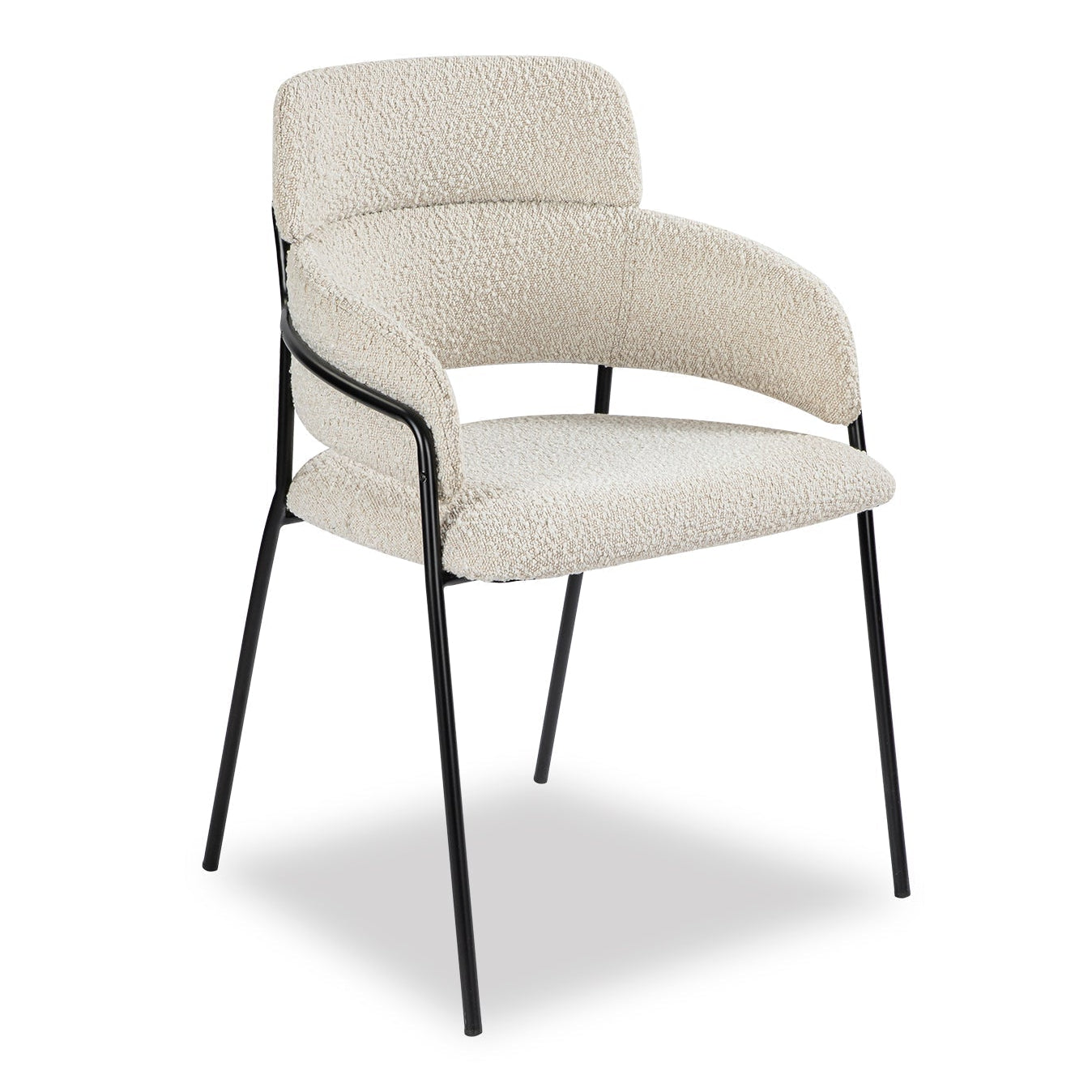 Alice Sand Cream Boucle & Matt Black Steel Dining Chair
