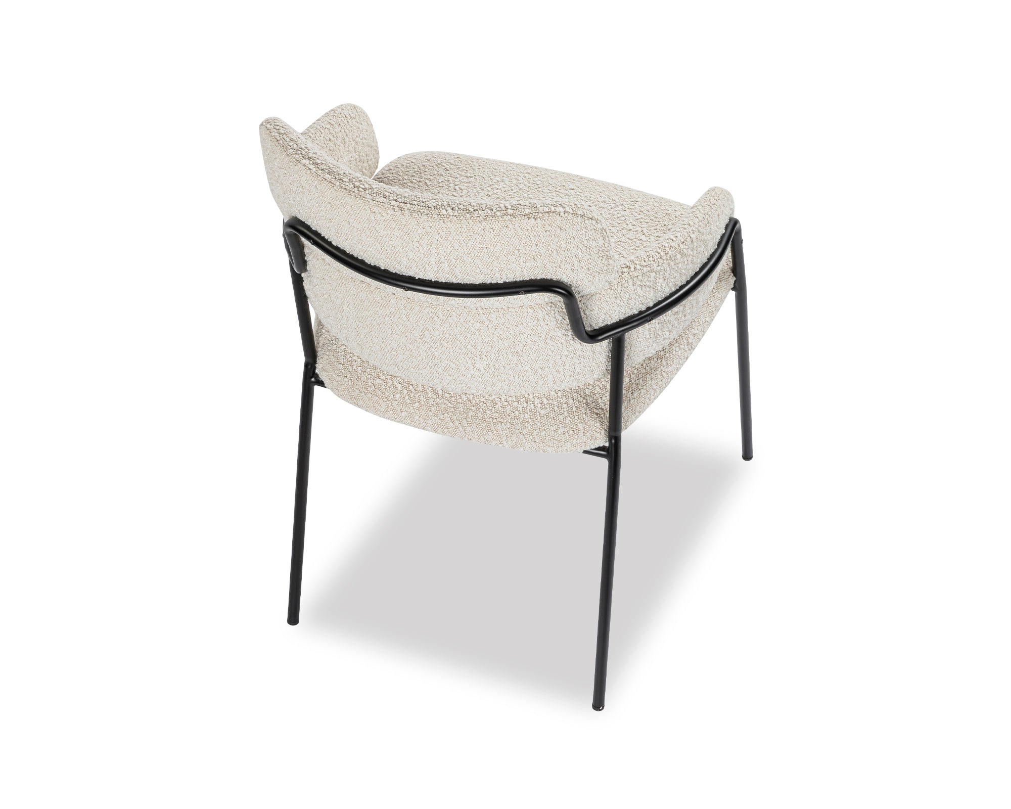 Alice Dining Chair - Sand Cream Boucle & Matt Black Steel