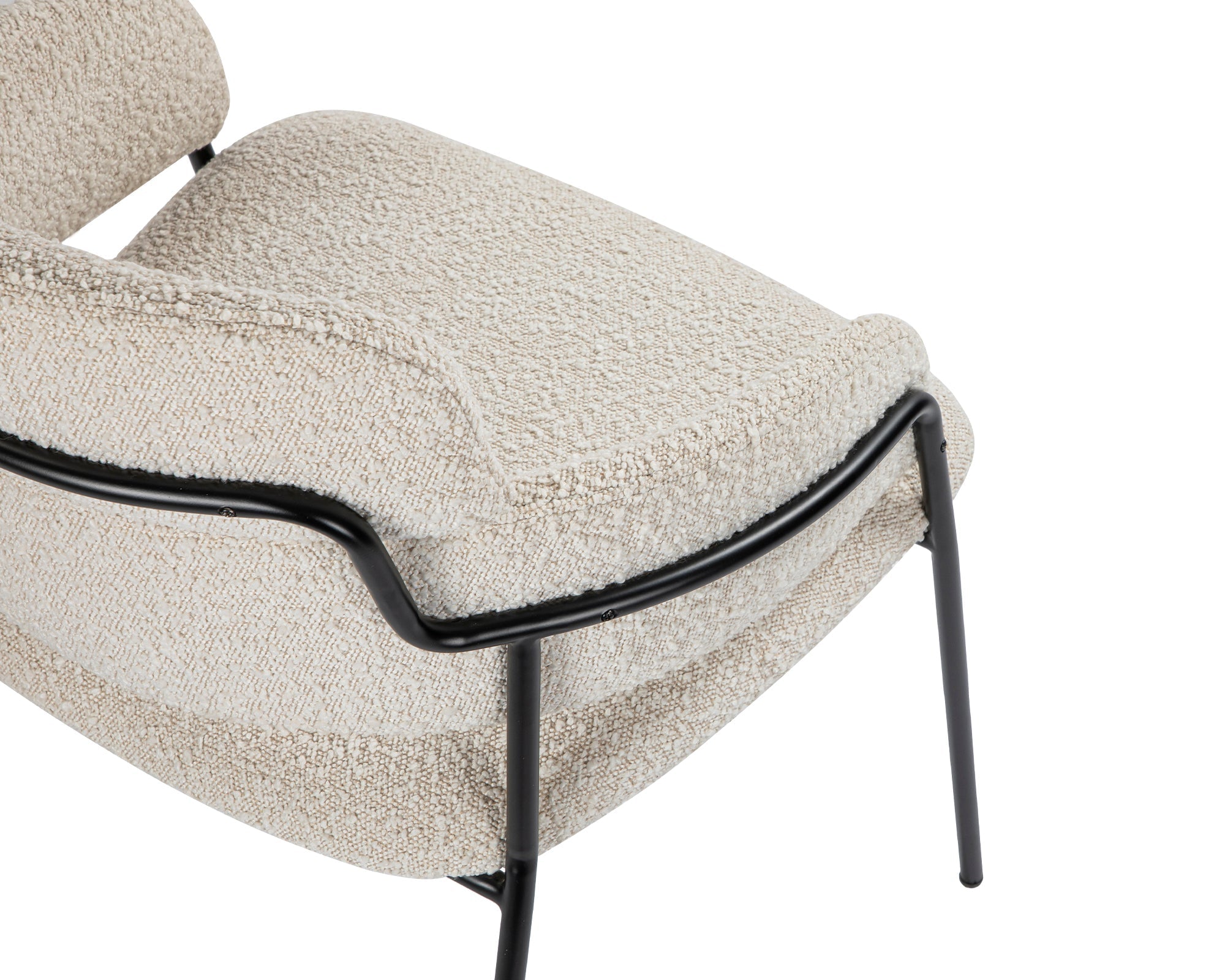 Alice Dining Chair - Sand Cream Boucle & Matt Black Steel