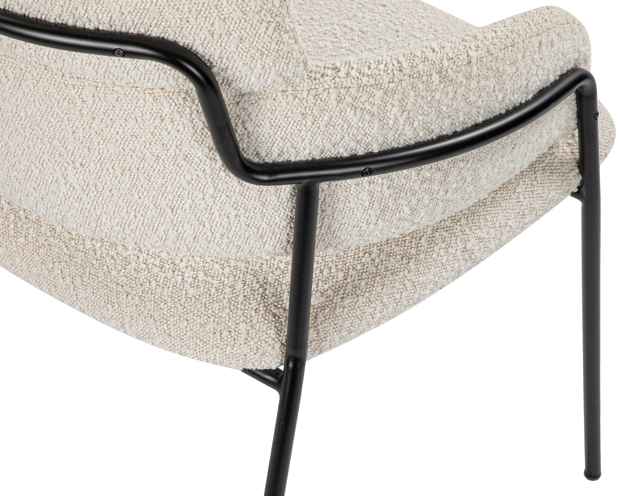 Alice Dining Chair - Sand Cream Boucle & Matt Black Steel