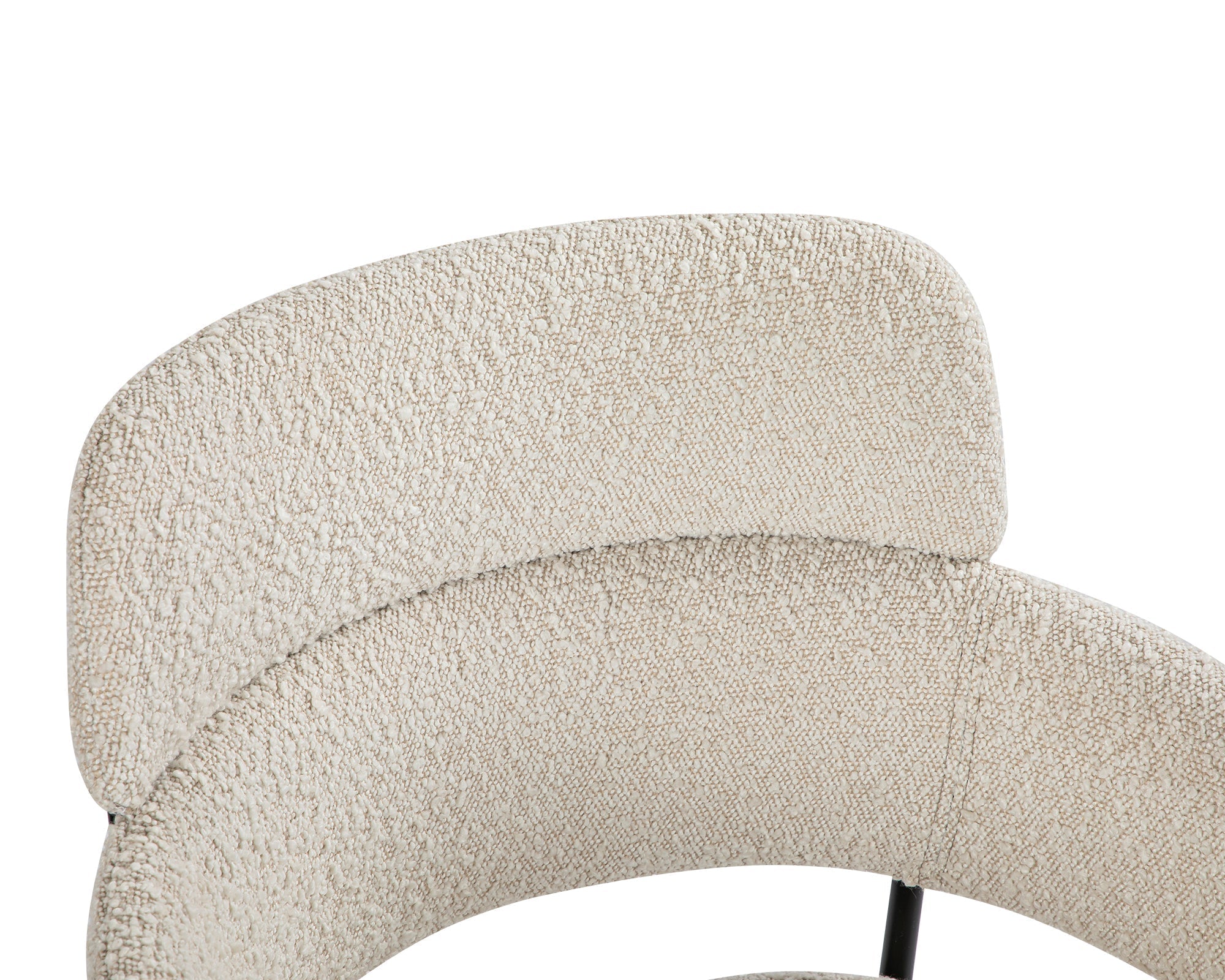 Alice Dining Chair - Sand Cream Boucle & Matt Black Steel