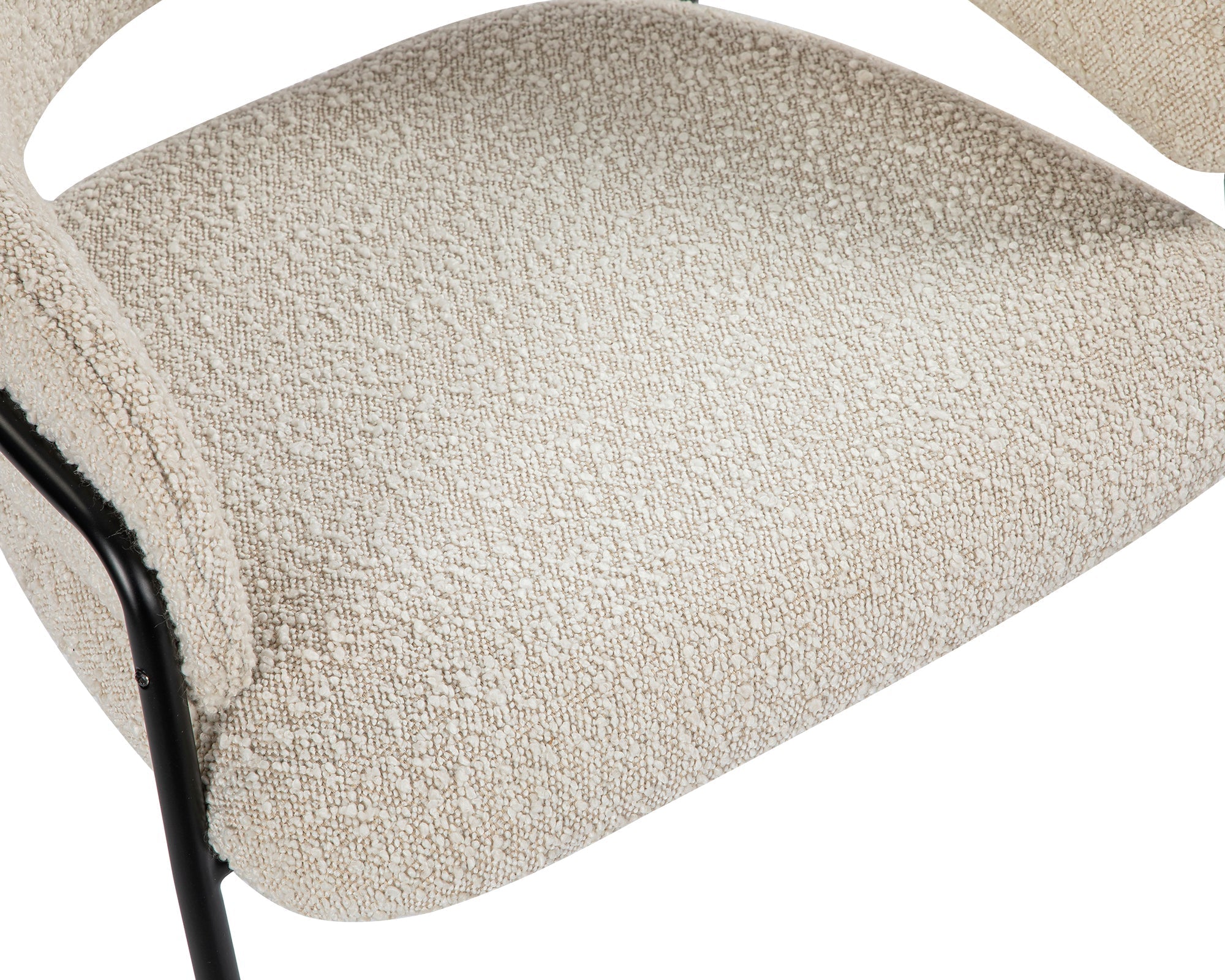 Alice Dining Chair - Sand Cream Boucle & Matt Black Steel