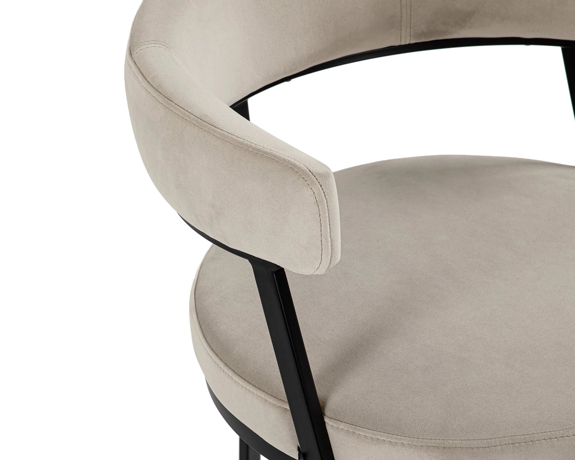 Bonnet Kaster Light Grey Velvet Dining Chair