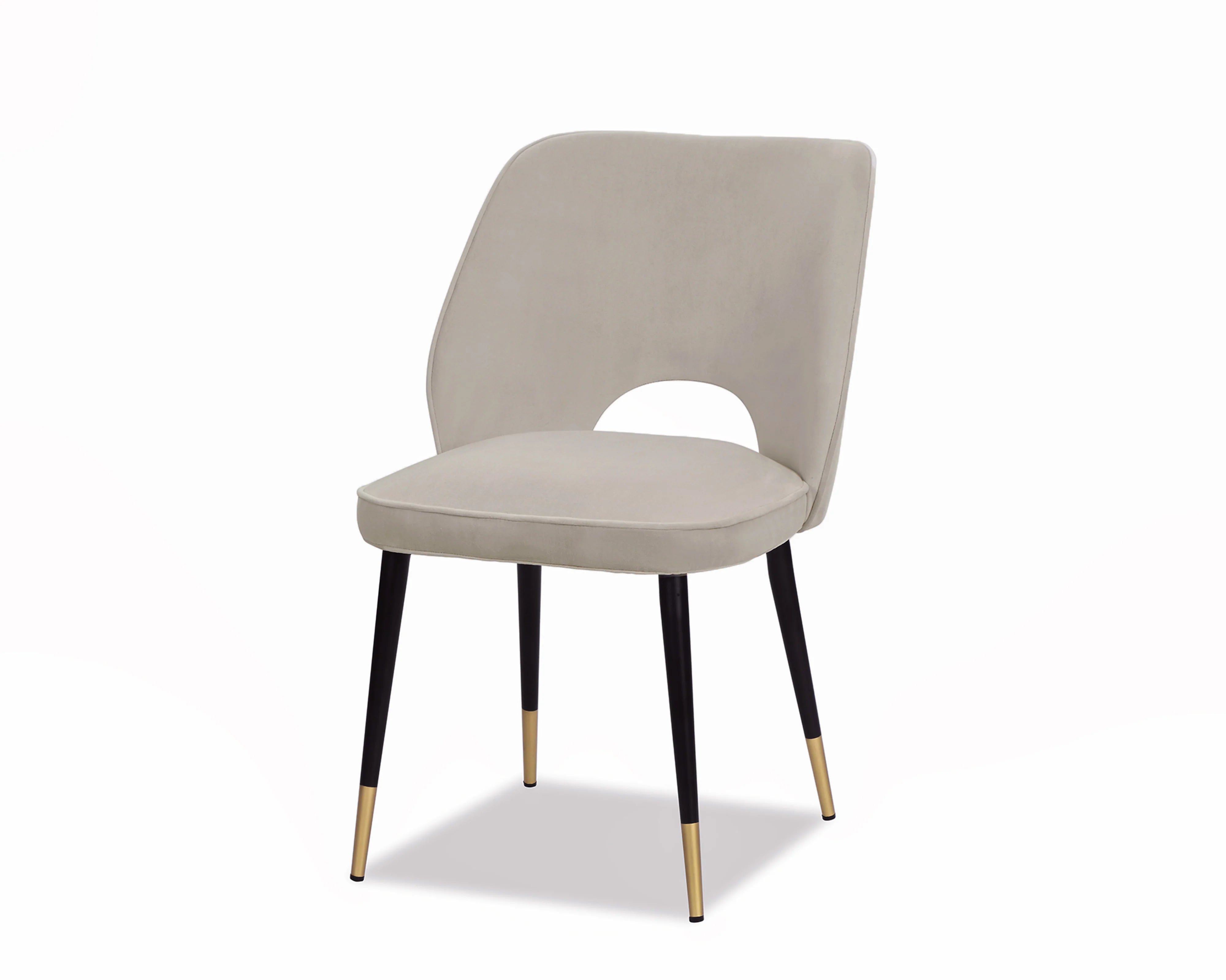 Set of 2 Jagger Megan Light Grey Velvet Dining Chairs