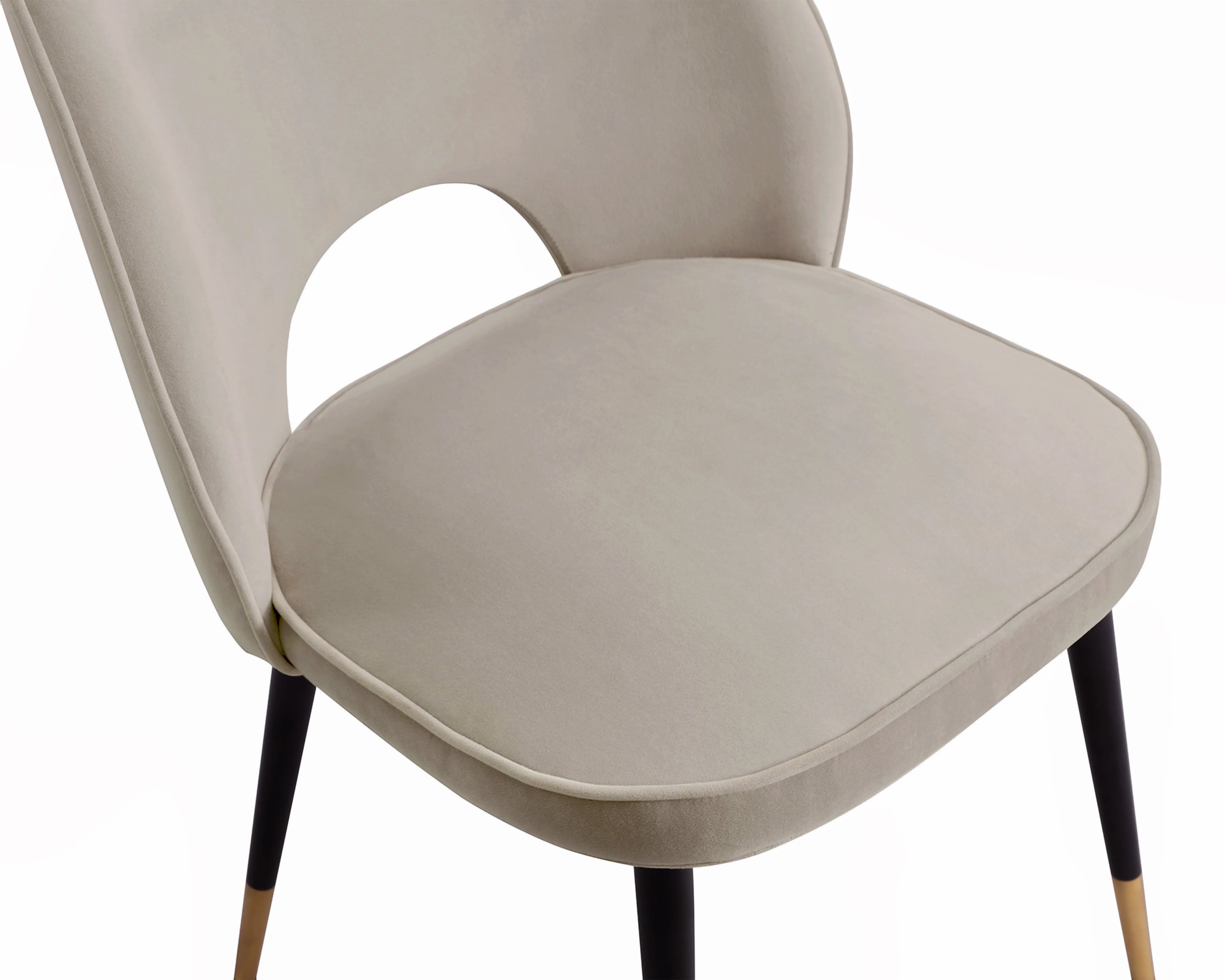 Set of 2 Jagger Megan Light Grey Velvet Dining Chairs