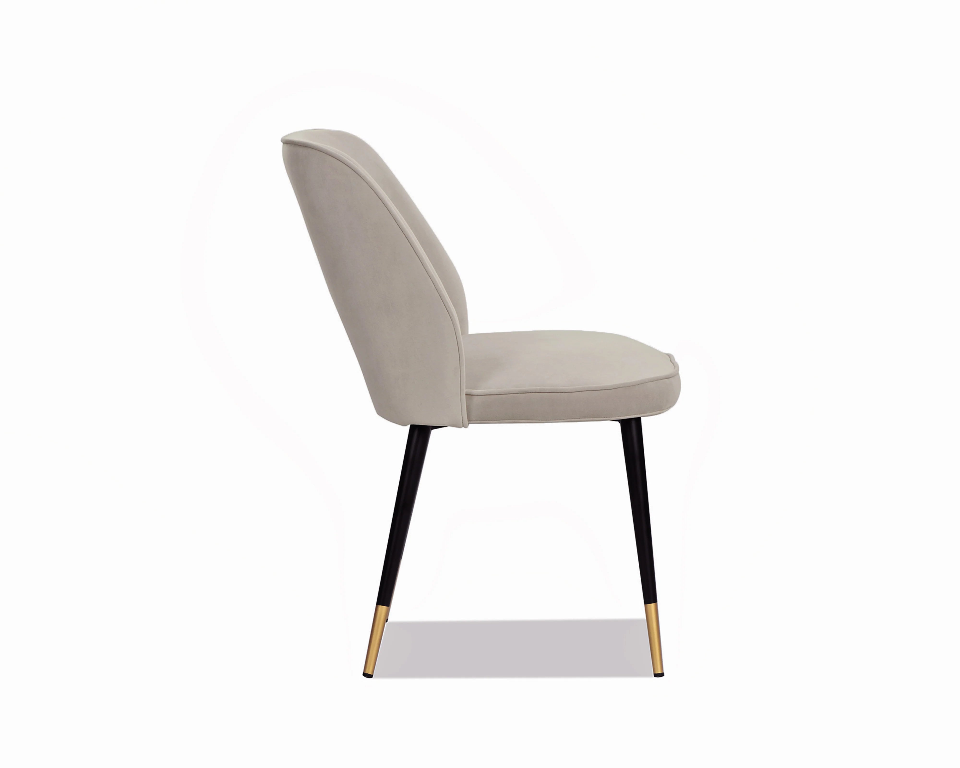 Set of 2 Jagger Megan Light Grey Velvet Dining Chairs