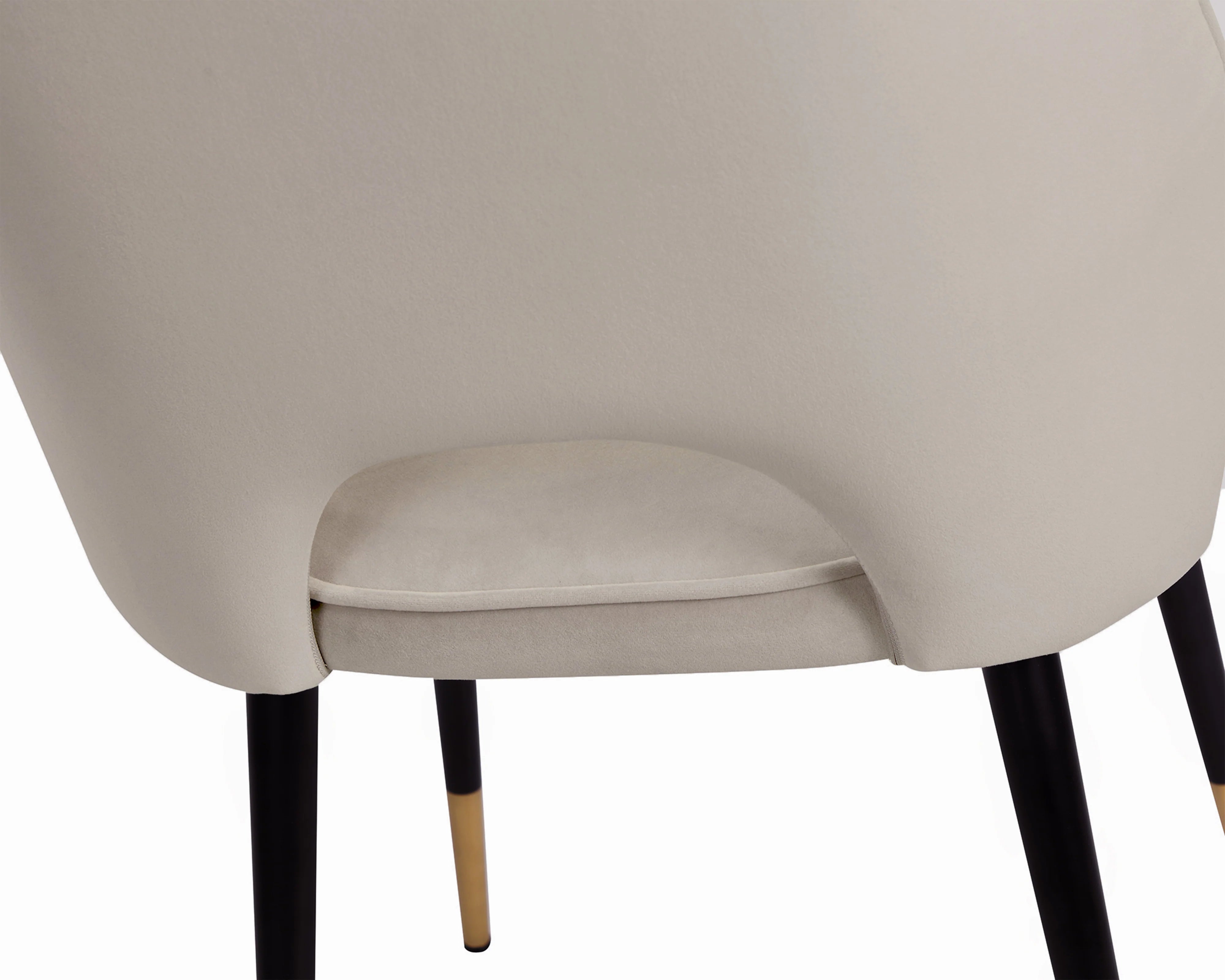 Set of 2 Jagger Megan Light Grey Velvet Dining Chairs
