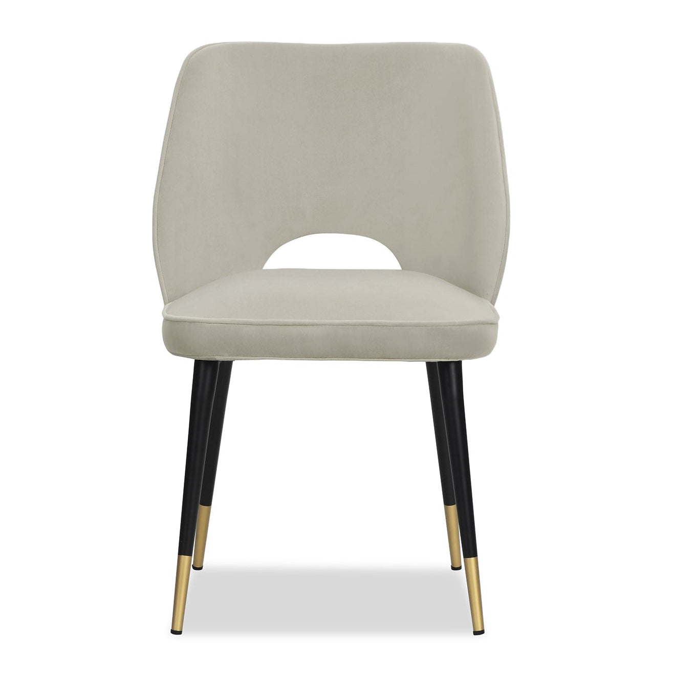 Set of 2 Jagger Megan Light Grey Velvet Dining Chairs
