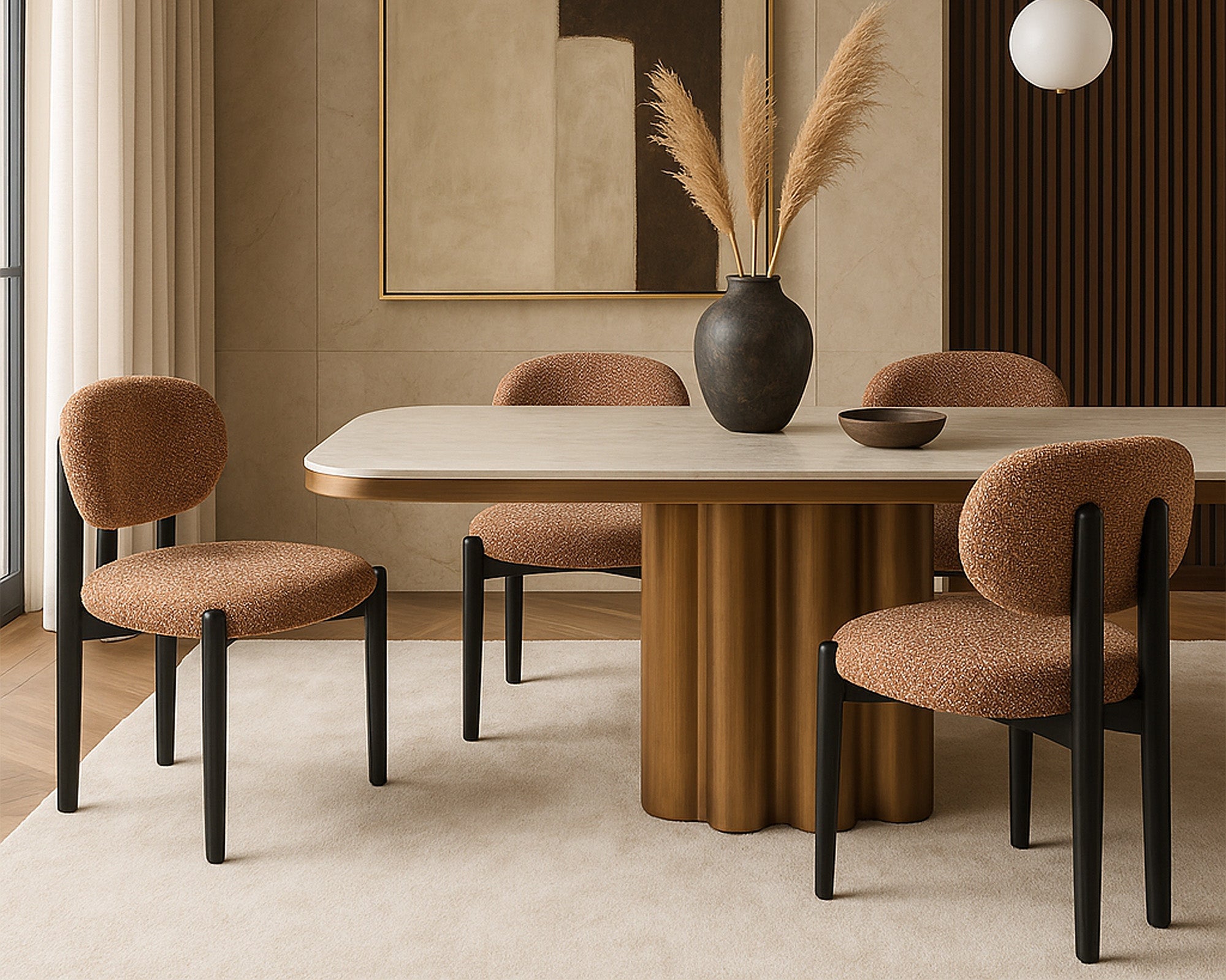 Lithos Dining Chair - Dexter Sparkle Rust Set of 2