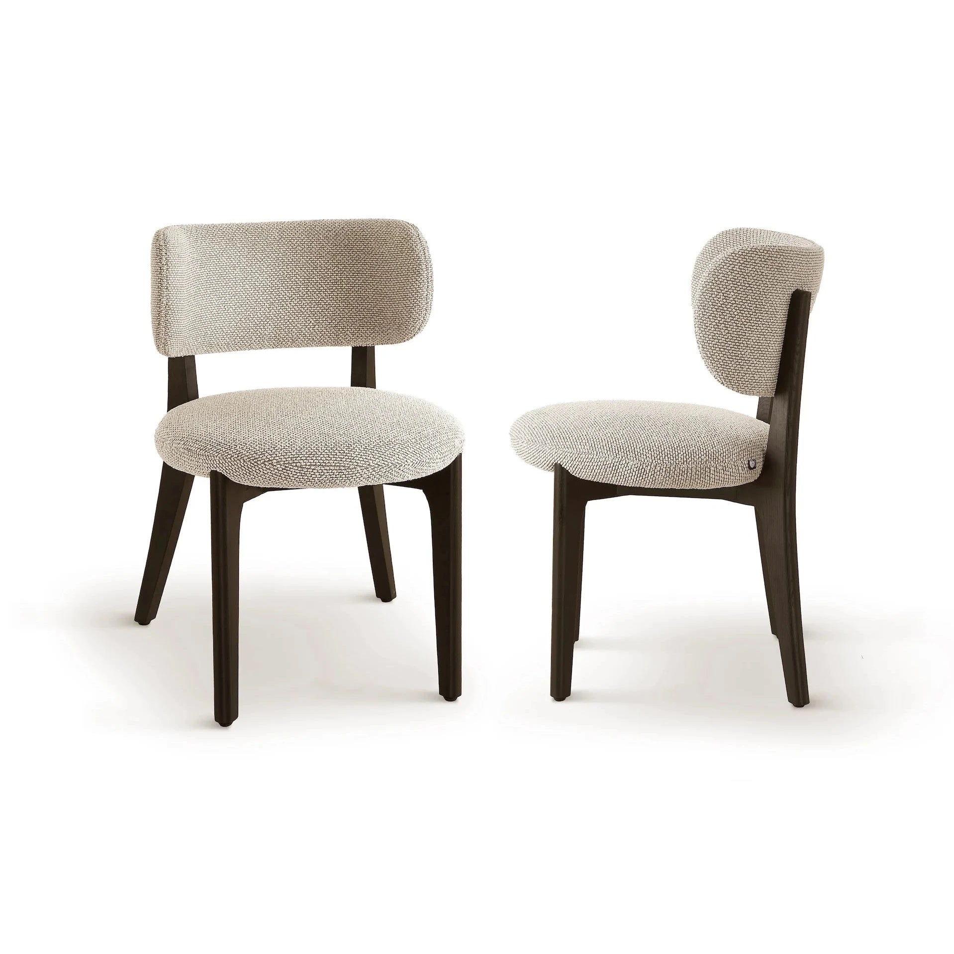 Set of 2 Collins Kelpa Textured Taupe Chenille Dining Chairs
