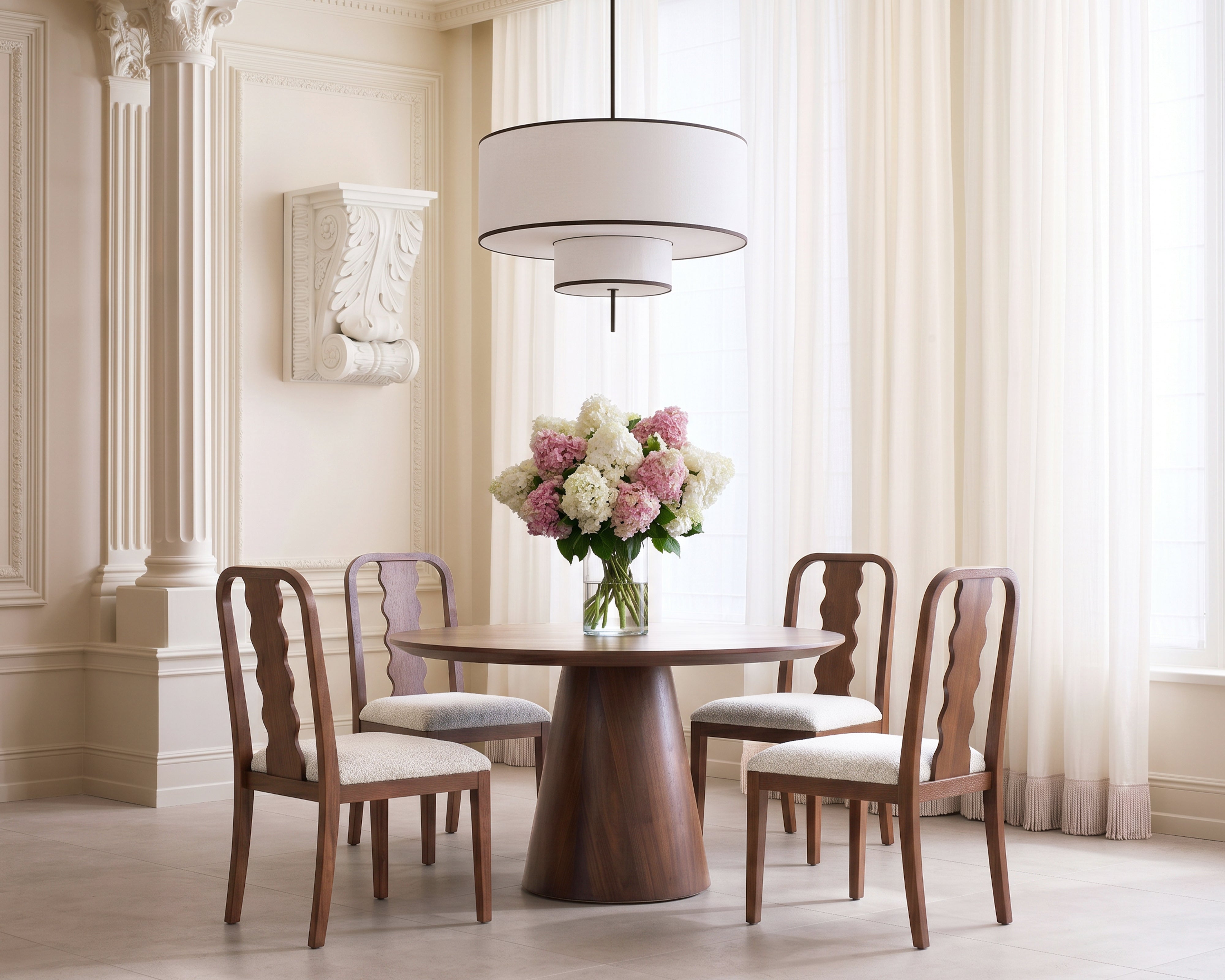 Set of 2 Diane Dining Chairs - Capella Sand & Brushed Brown